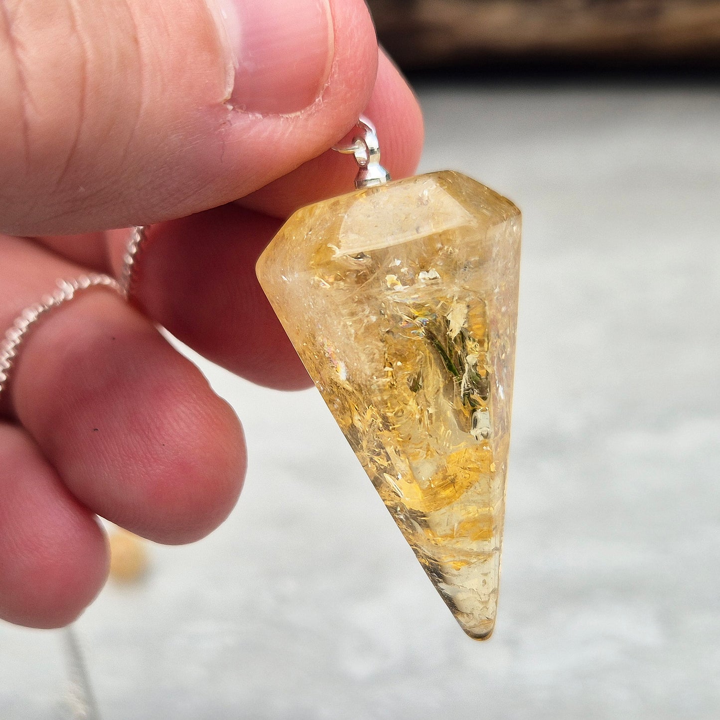 Citrine Crystal Pendulum | Uplifting | Meditation, Energy Work, and Dowsing Tool