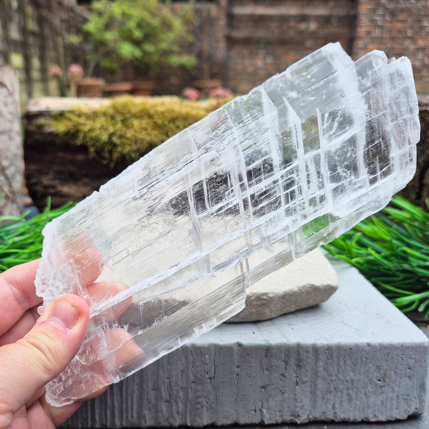 Natural Utah Ice Selenite for cleansing energy, mental clarity, and peaceful spaces. A gentle, high-vibration stone for calm and inner light.