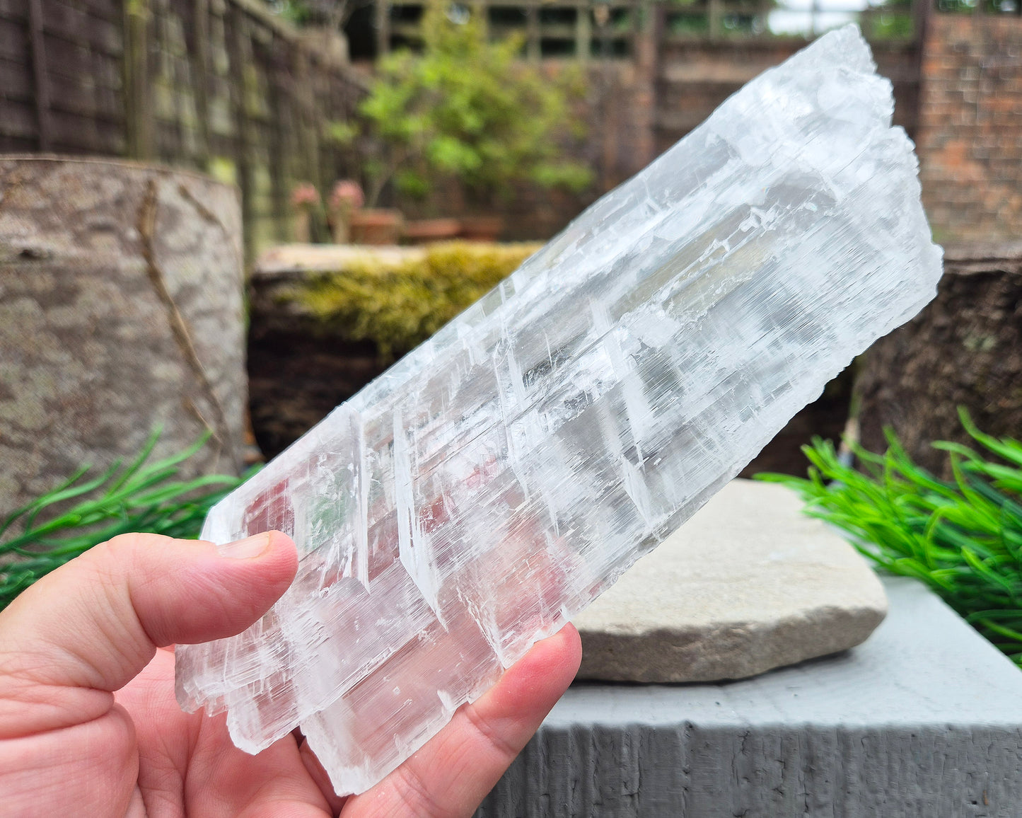 Natural Utah Ice Selenite for cleansing energy, mental clarity, and peaceful spaces. A gentle, high-vibration stone for calm and inner light.