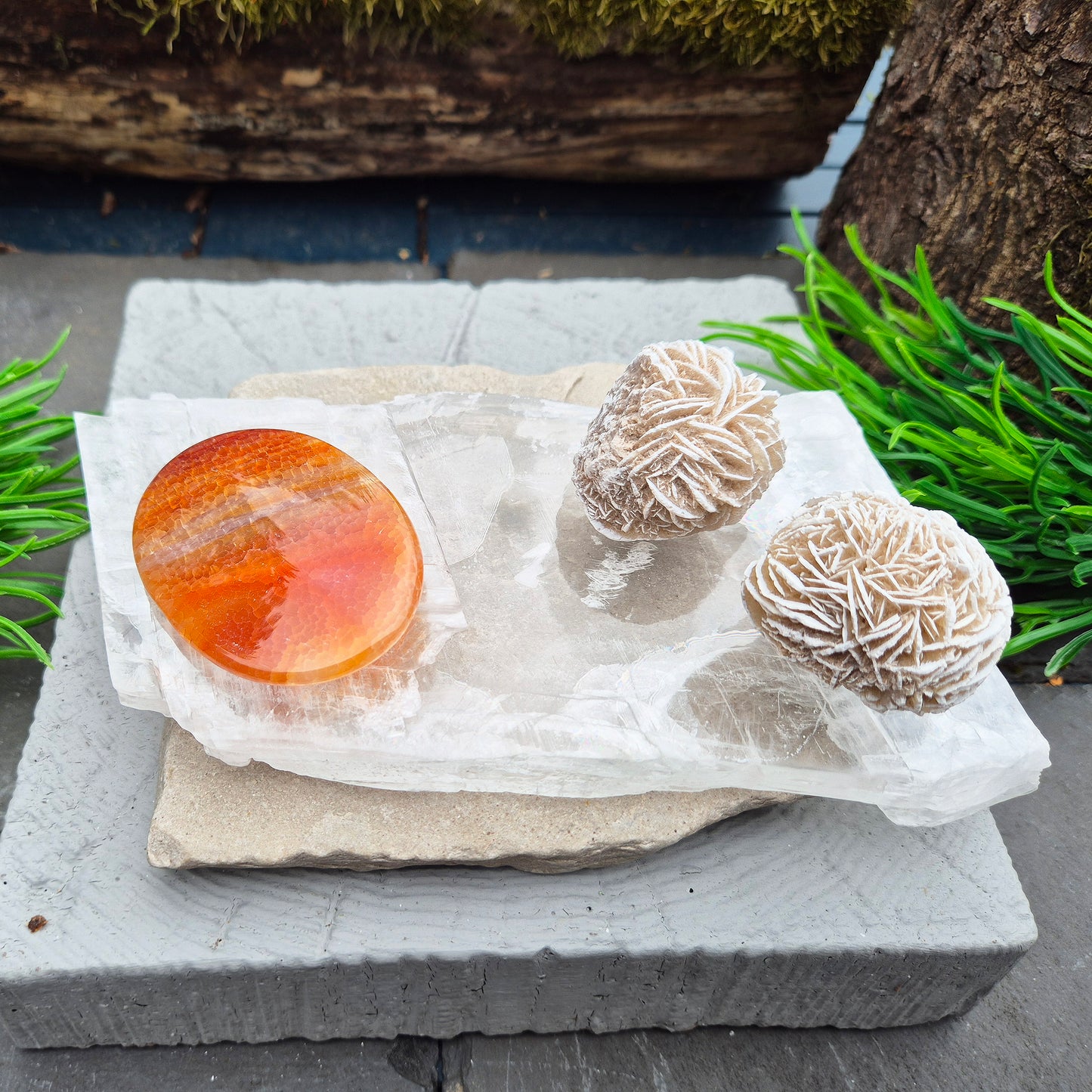 This striking Selenite Window, also known as “Utah Ice,” comes directly from the Glitter Mountain site on the Utah-Arizona border.