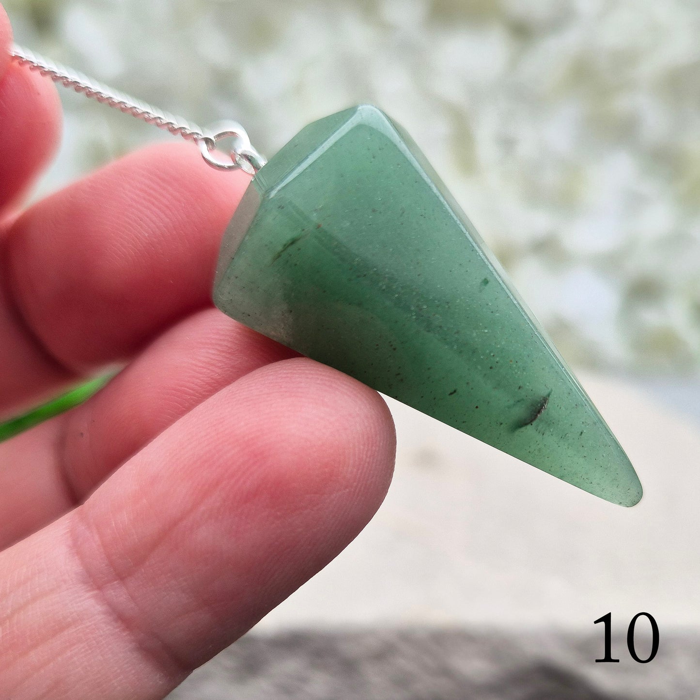 Green Aventurine Pendulum, Polished Crystal | Tool for Decision-Making & Yes/No Questions