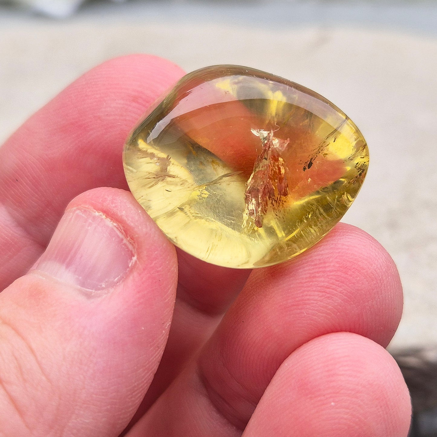 Green Gold Quartz from Brazil in display box. Treated olive quartz for insight, goal setting, and strong, stable energy.
