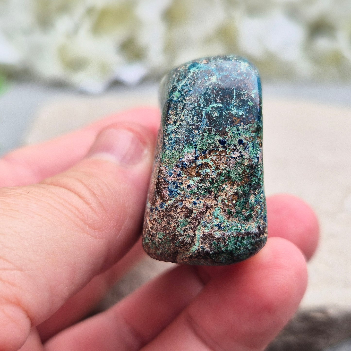 Shattuckite in Chrysocolla & Cuprite Matrix (Polished) | Crystal for Grounding, Protection, Honest Communication
