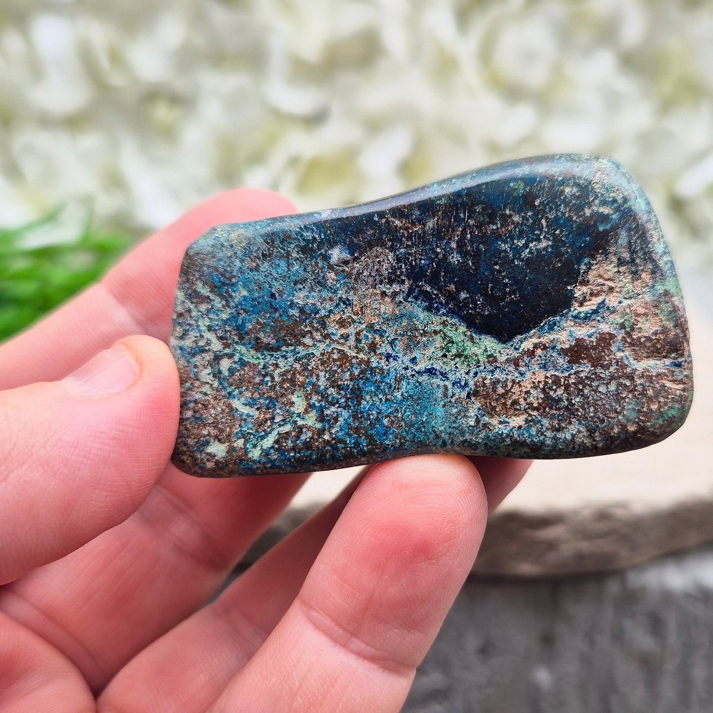 Shattuckite in Chrysocolla & Cuprite Matrix (Polished) | Crystal for Grounding, Protection, Honest Communication