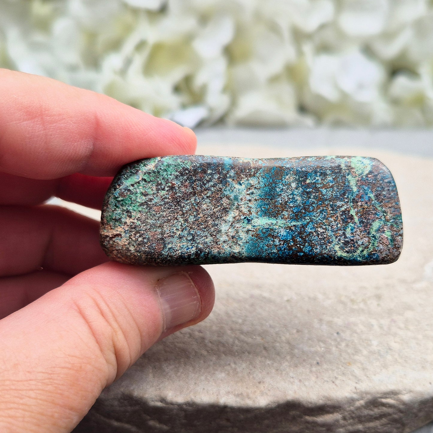 Shattuckite in Chrysocolla & Cuprite Matrix (Polished) | Crystal for Grounding, Protection, Honest Communication