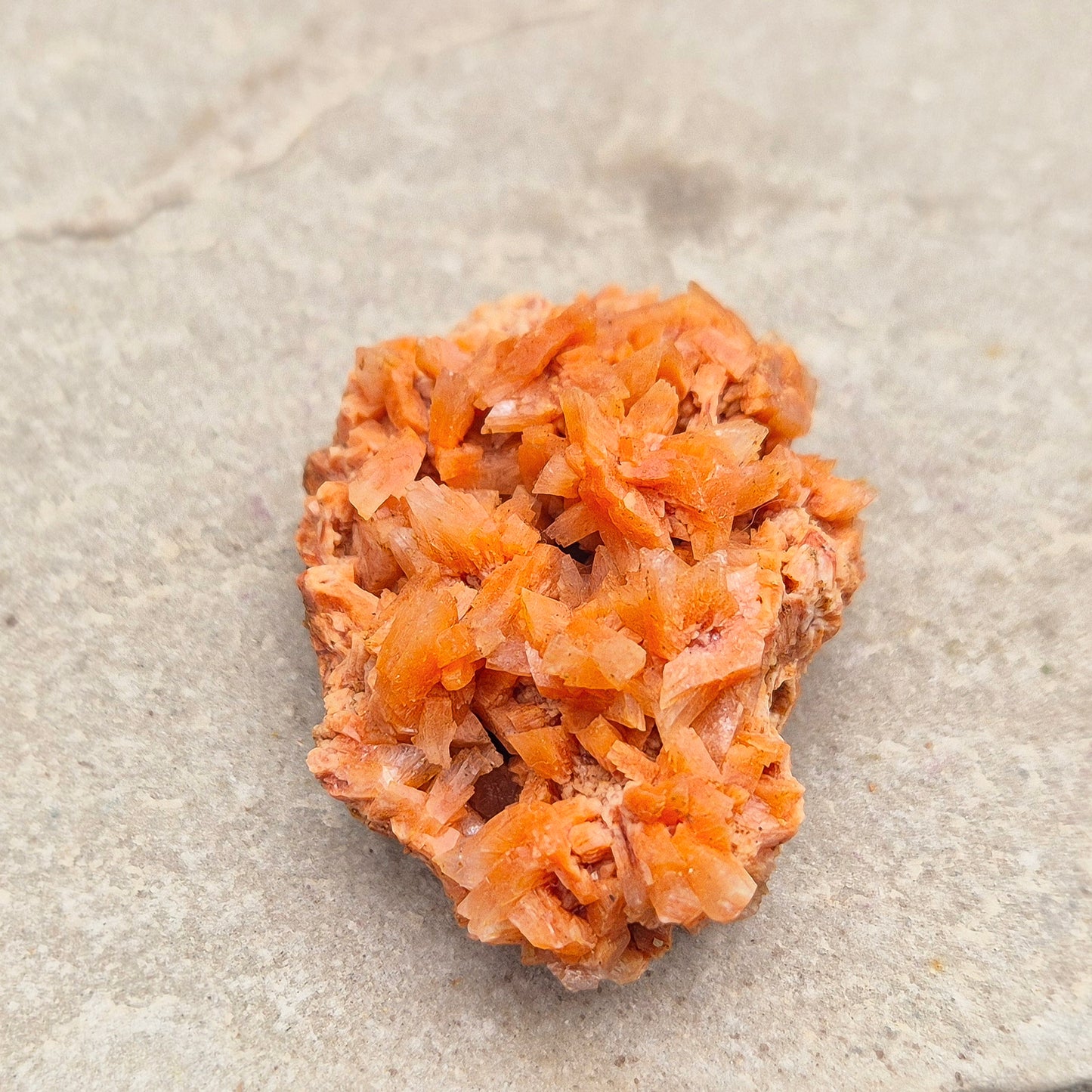 This vibrant Red Heulandite cluster from India showcases naturally formed microcrystalline quartz in rich red tones. Its a supportive crystal for emotional balance, spiritual growth, and intuitive work.