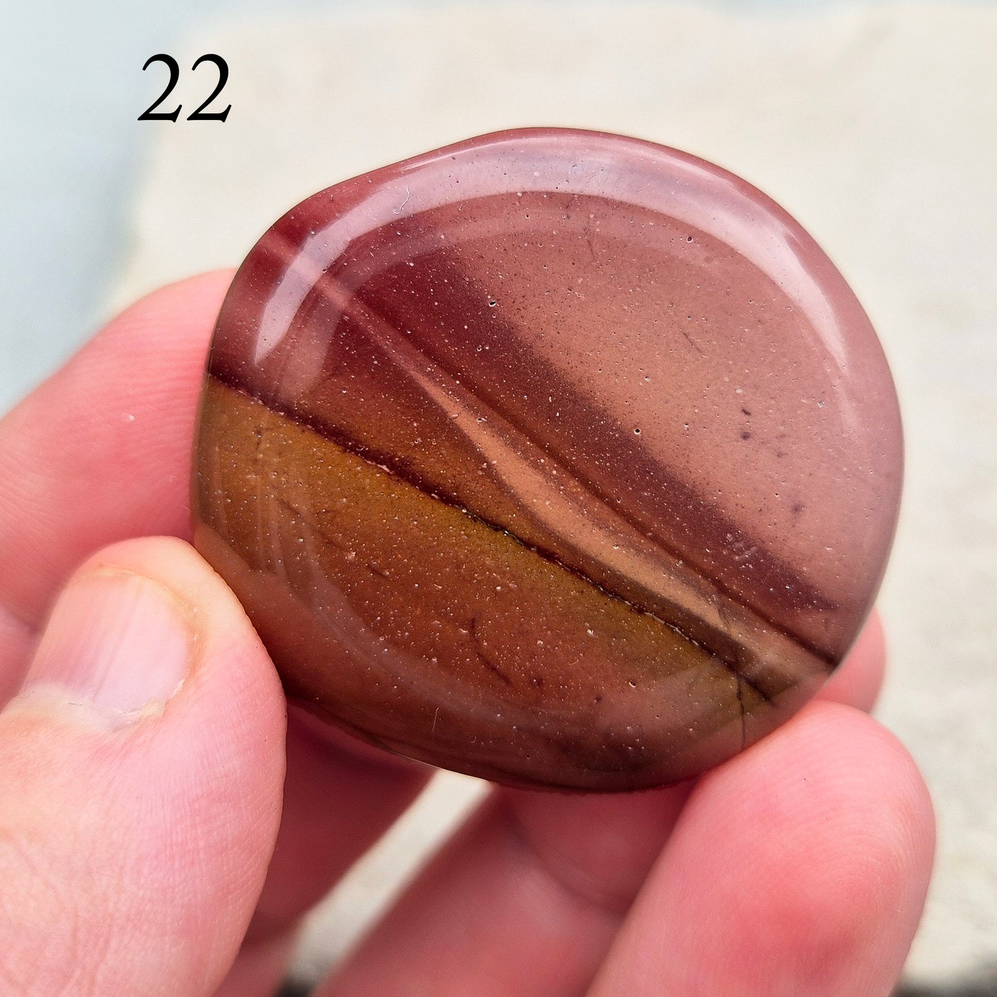 Mookaite Crystal Palm Stone - Jasper | Carry with you | Fosters self-kindness and positive relationships