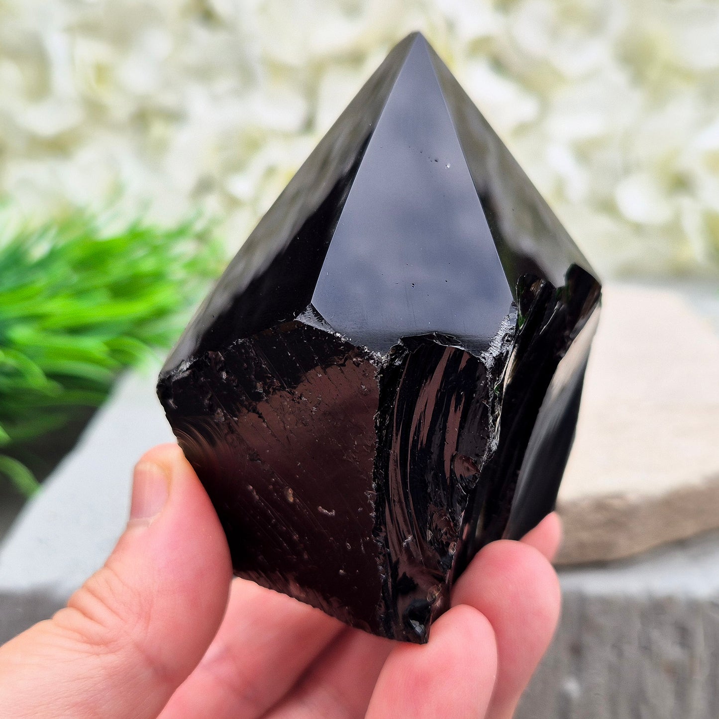 Black Obsidian Standing Point | Crystal Display Piece for home, office, or sacred space | For Meditation, Energy Work, Feng Shui