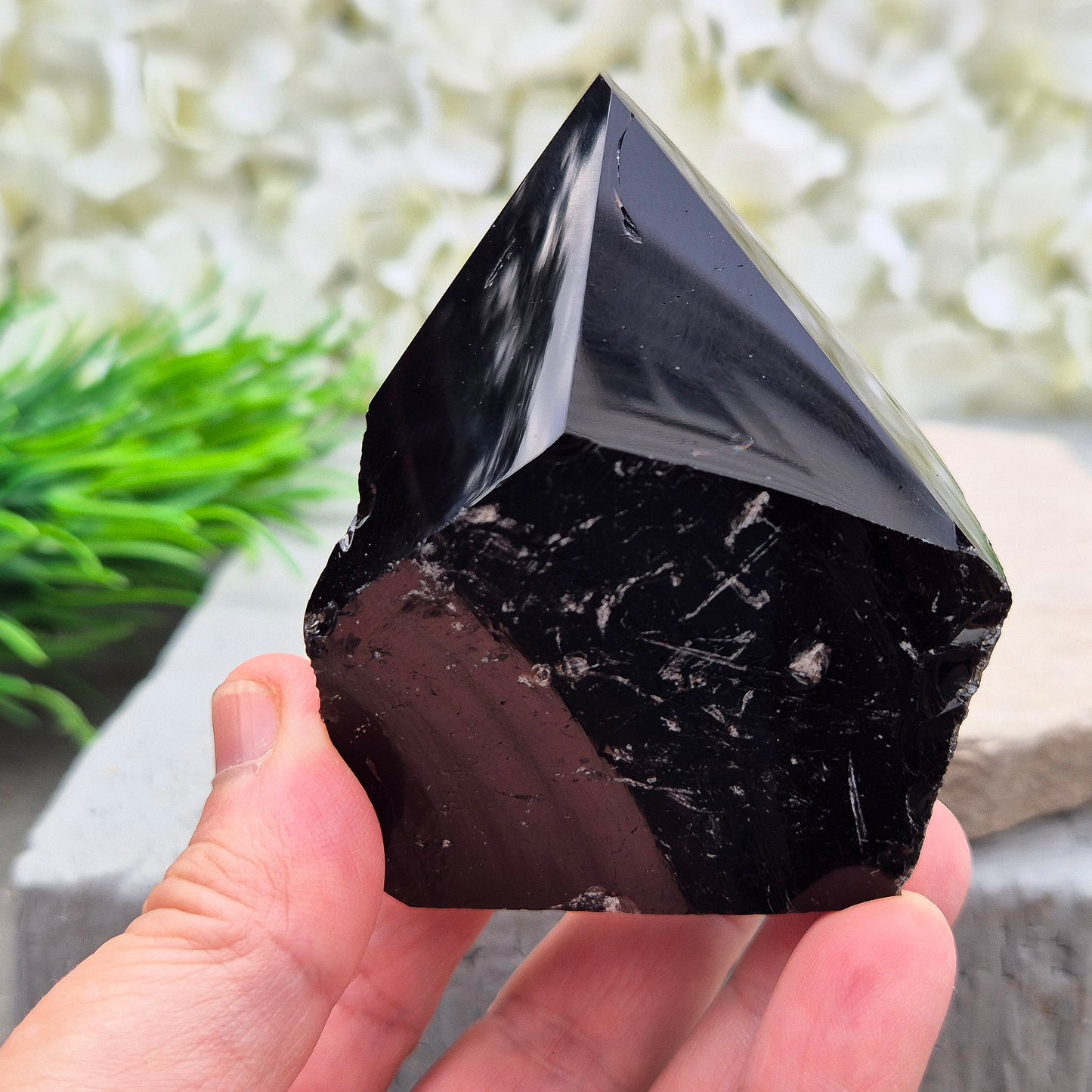 Black Obsidian Standing Point | Crystal Display Piece for home, office, or sacred space | For Meditation, Energy Work, Feng Shui