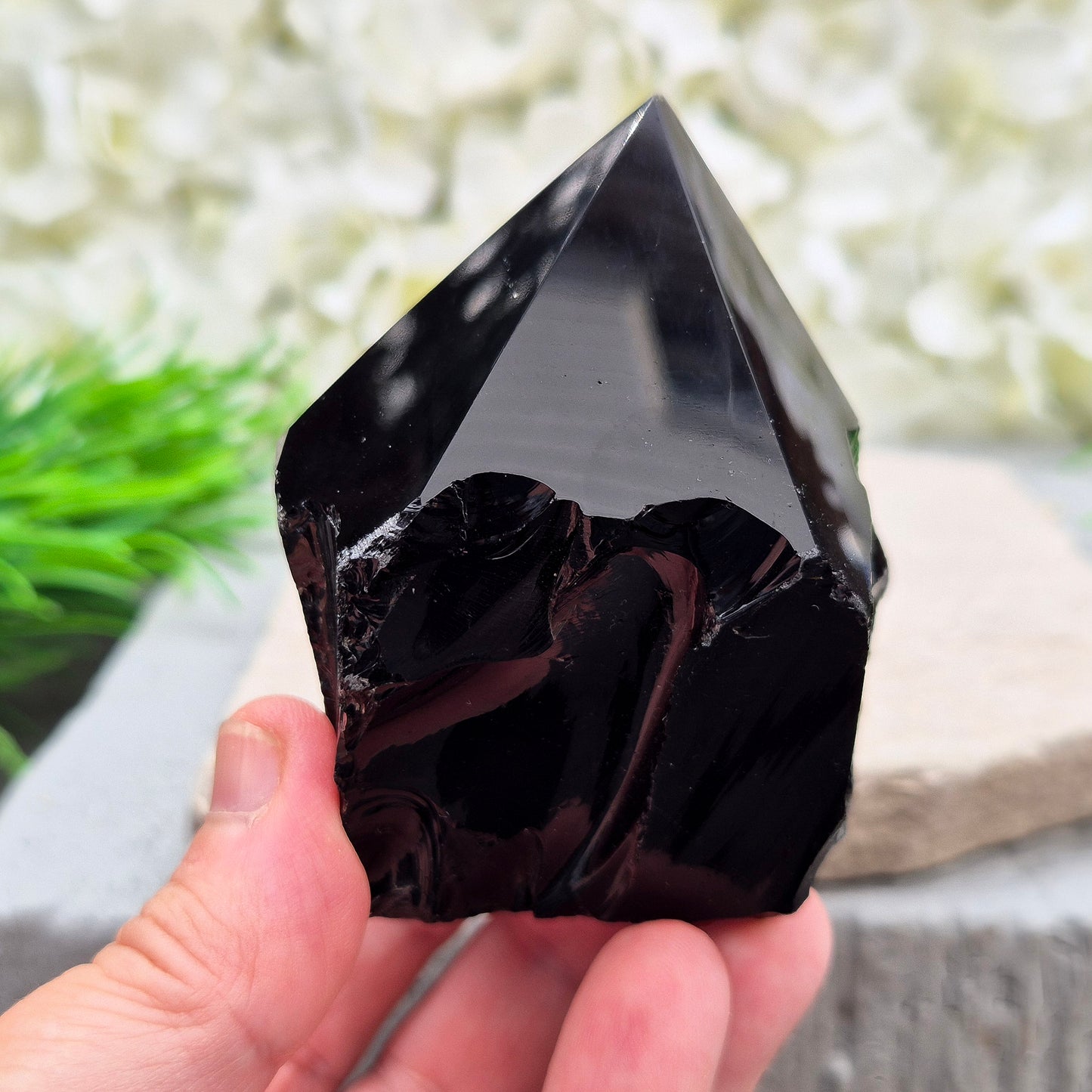 Black Obsidian Standing Point | Crystal Display Piece for home, office, or sacred space | For Meditation, Energy Work, Feng Shui