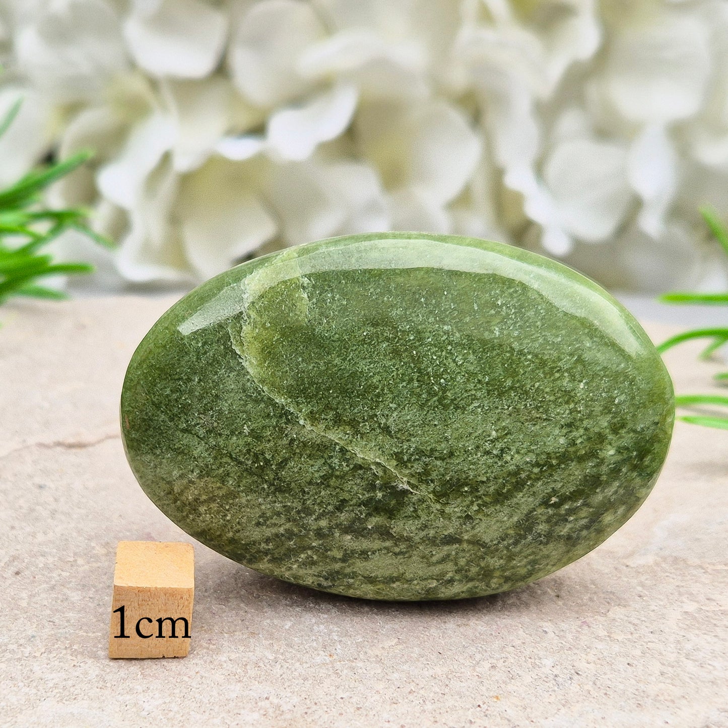Tremolite Palm Stone - Polished Crystal | Soothing Crystal for Calm & Balance | Enhance Your Space