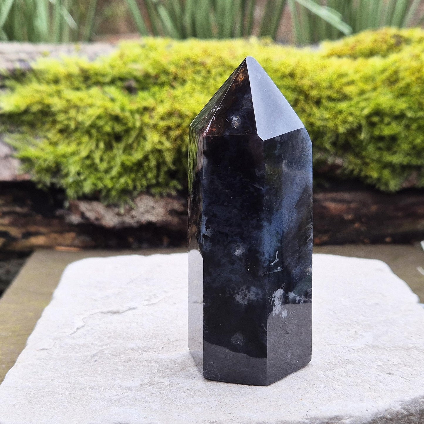 Blue Jasper Crystal Tower | Home Decor & Spiritual Display | Crystal for Mindfulness and Self-Expression