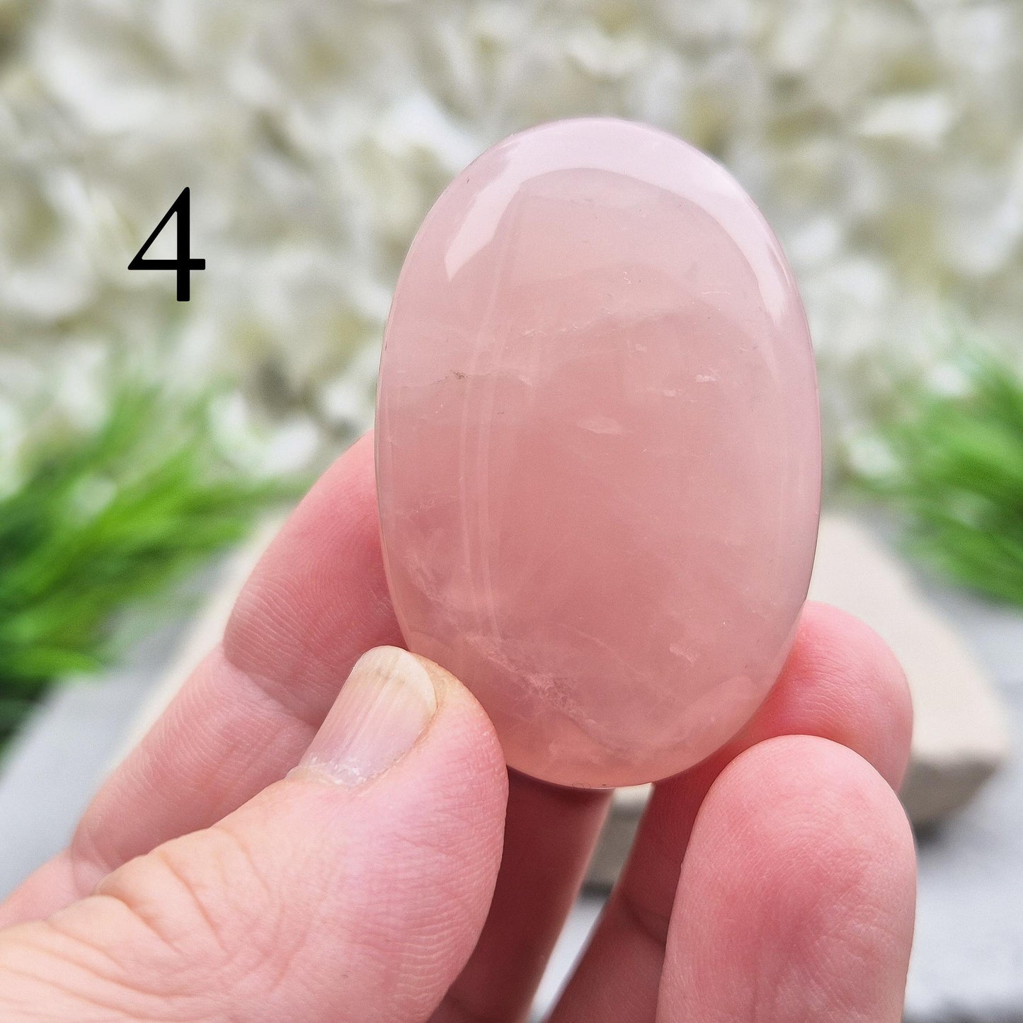 Rose Quartz Crystal Palmstone, Pocket Stone or Carry With You in Bag, Inspires Unconditional Love, Peace, and Positive Energy