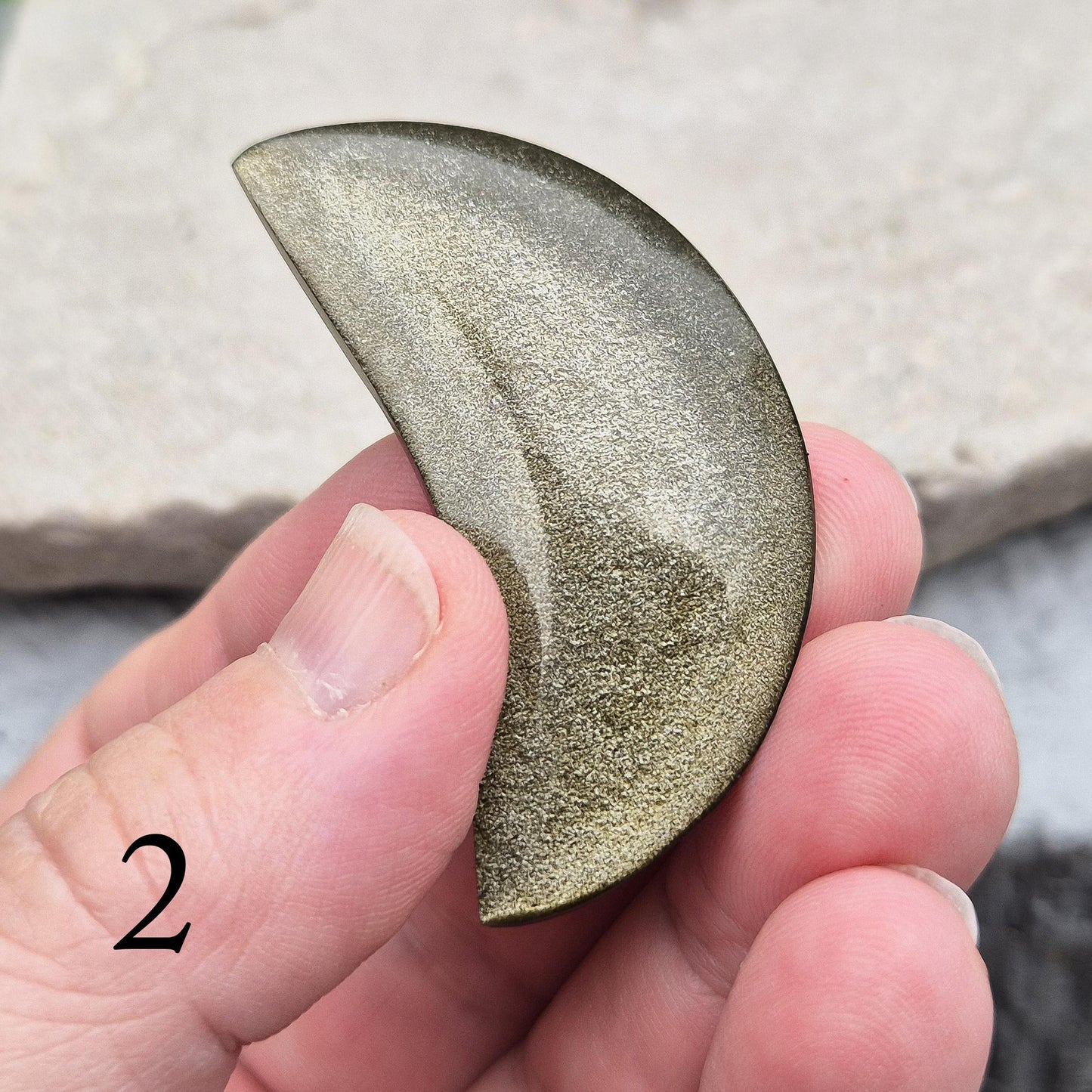 Gold Sheen Crescent Moon Shaped Crystal