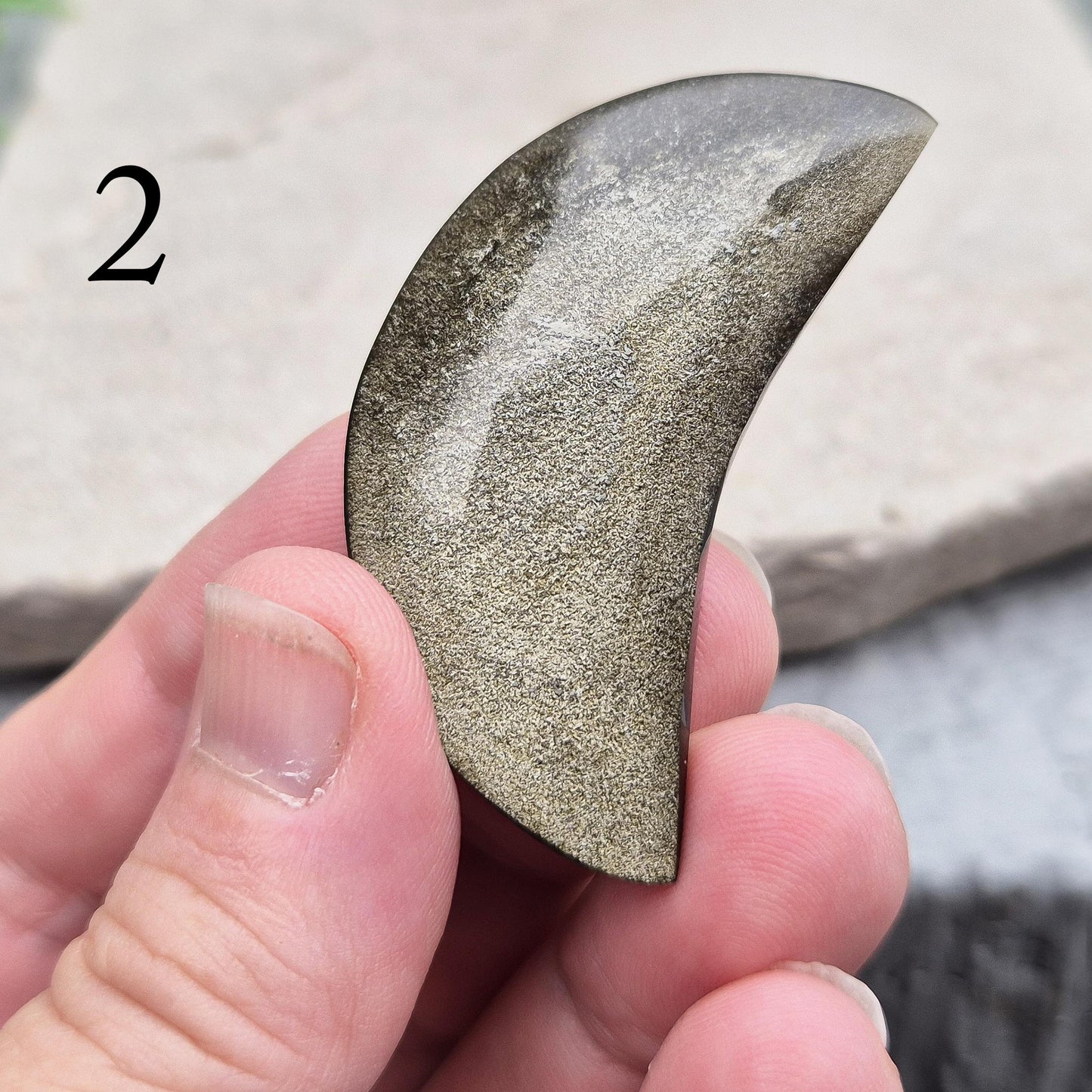 Gold Sheen Crescent Moon Shaped Crystal