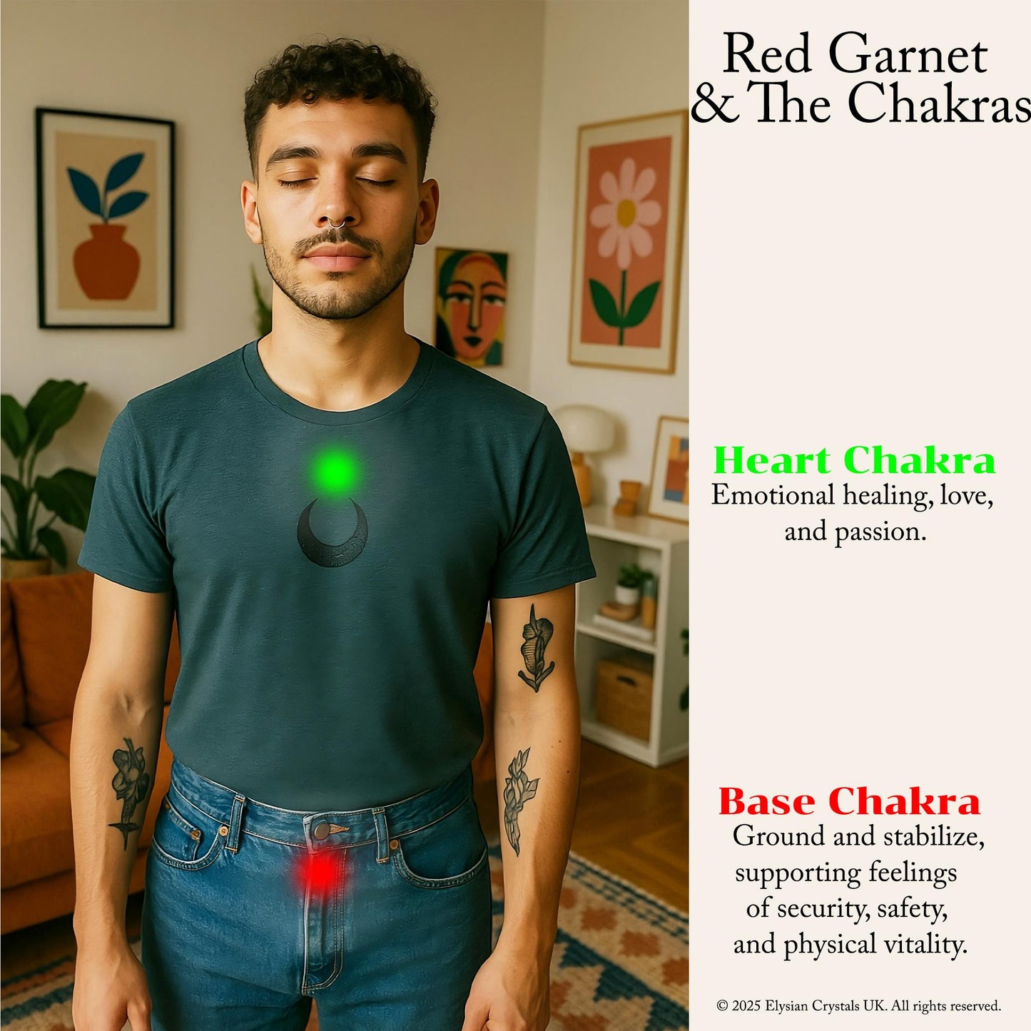 Red Garnet Crystal from India | Carry With You | Use In Crystal Grids - Gemstone