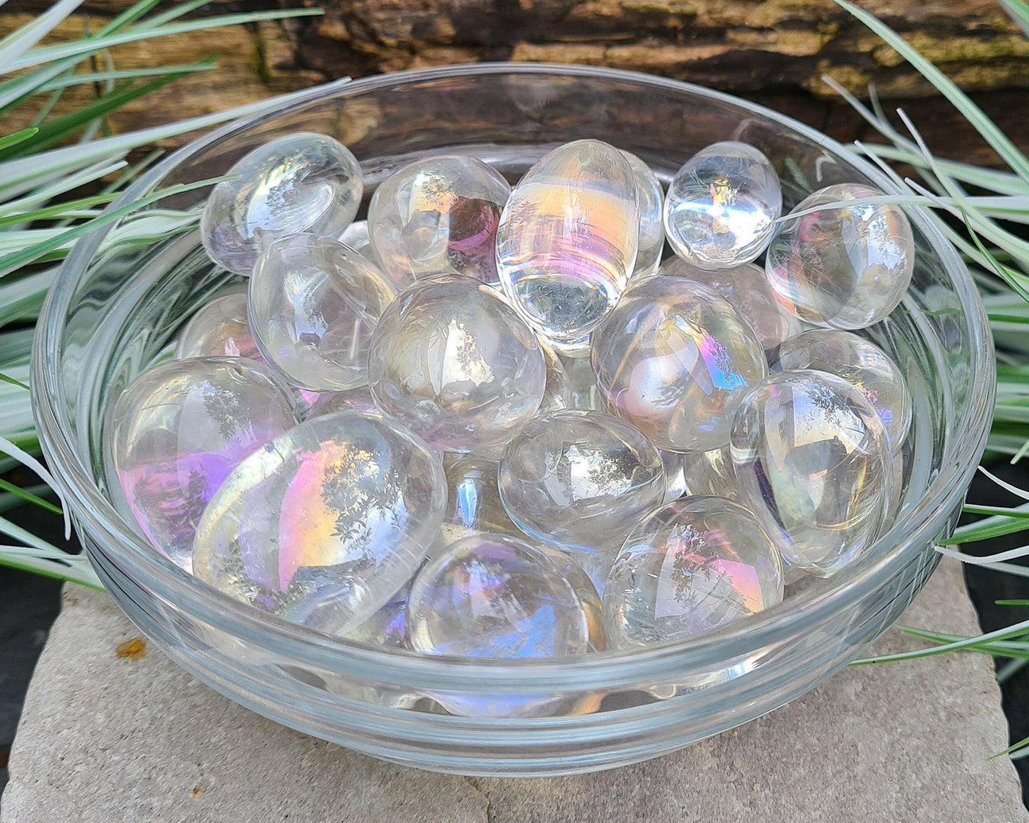 Angel Aura Quartz Crystal Tumble Stones, Rainbow Aura, Opal Aura, Unicorn Aura Quartz