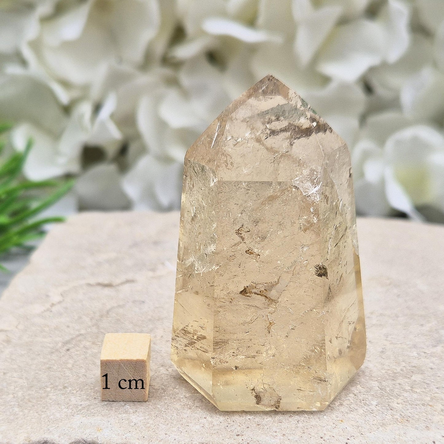 Polished Citrine Crystal Point, Natural Honey Color