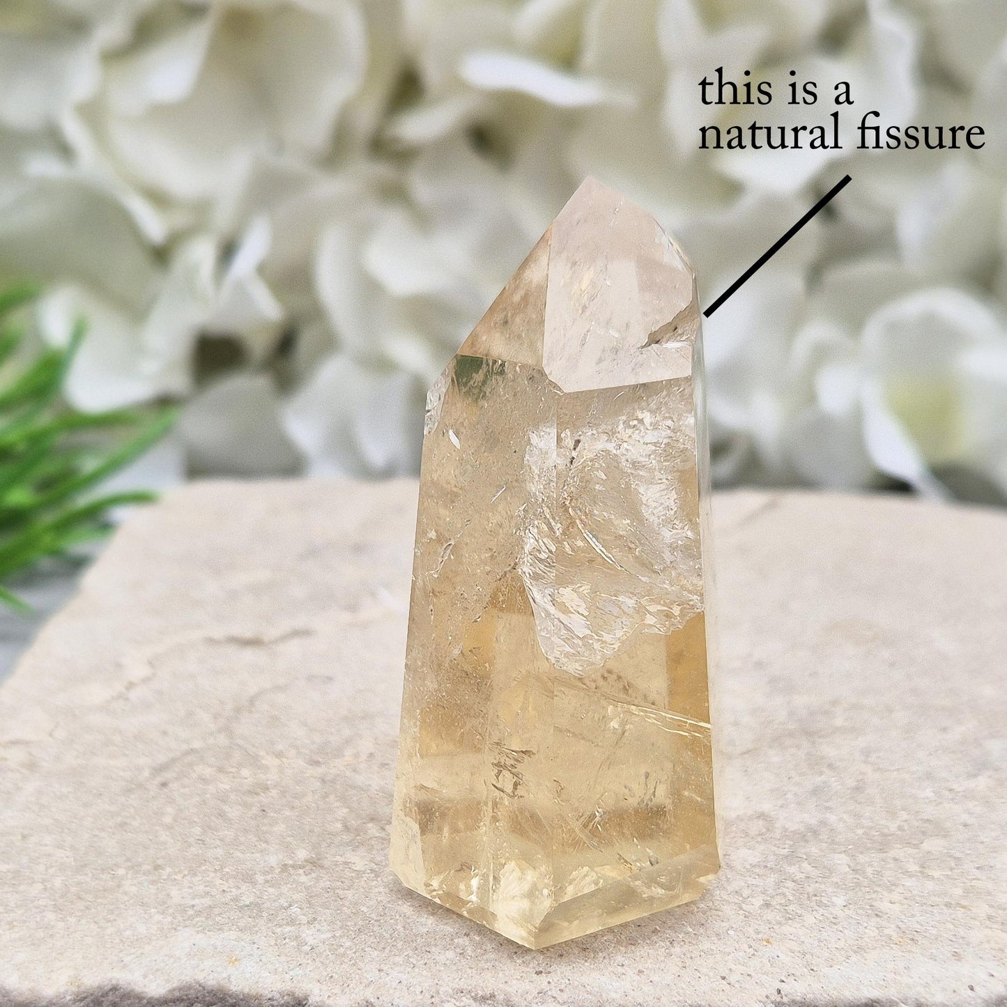 Citrine Crystal Point, Untreated Honey Color Polished Citrine