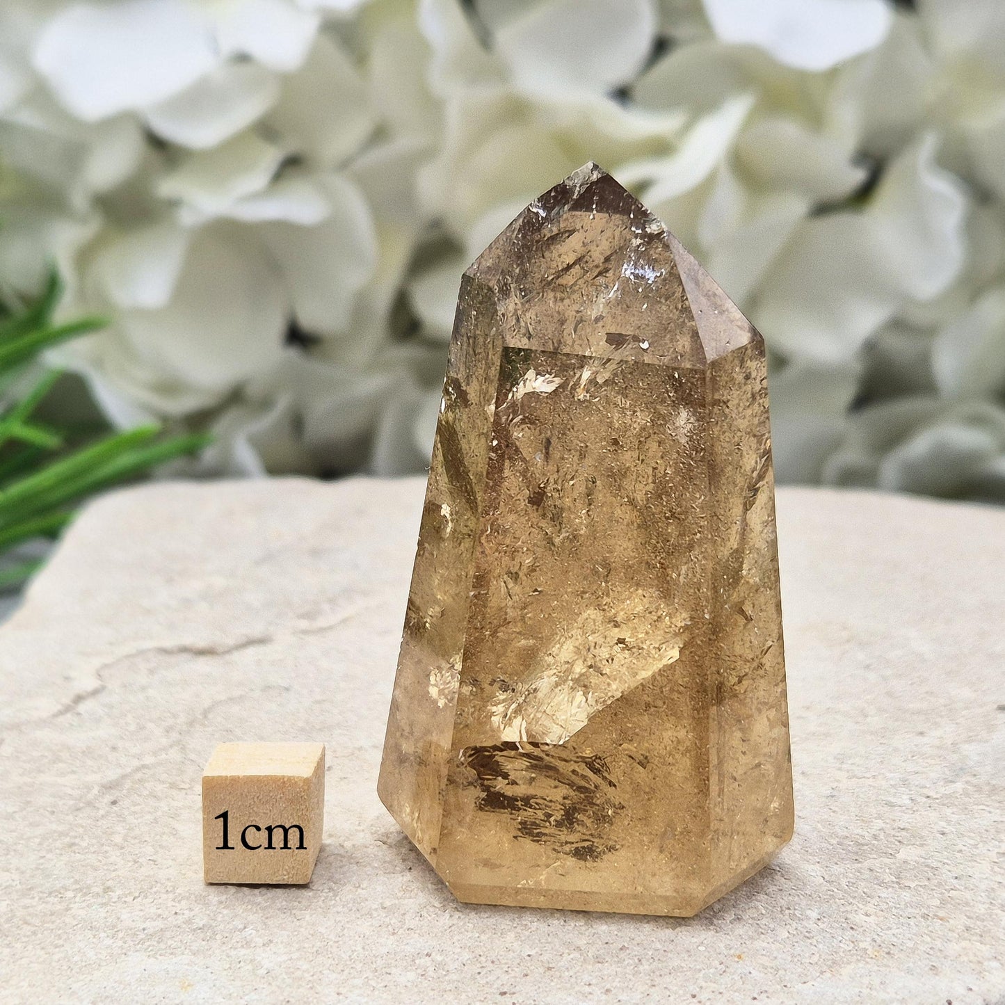 Natural Citrine Crystal Tower, Polished Dark Honey Citrine