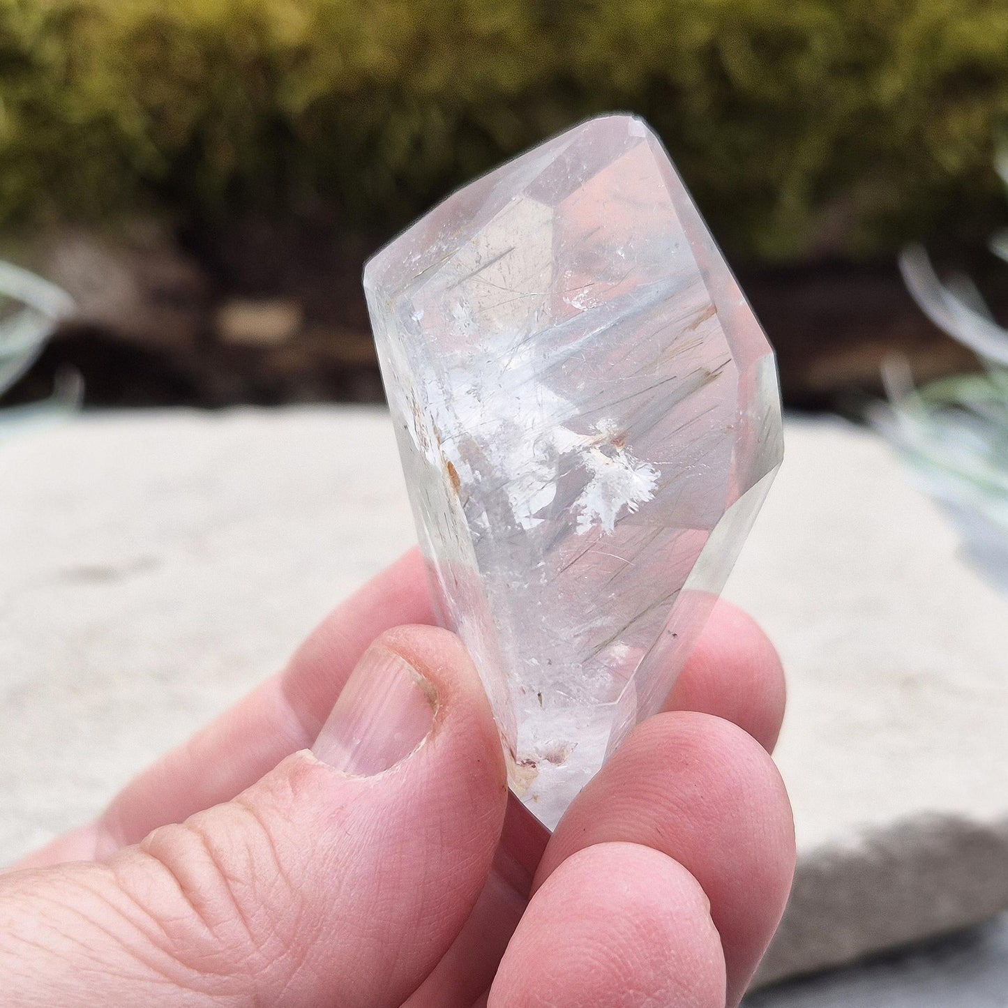 Indicolite Quartz Crystal, Blue Tourmaline in Quartz Gemstone, Rare Collectors Stone