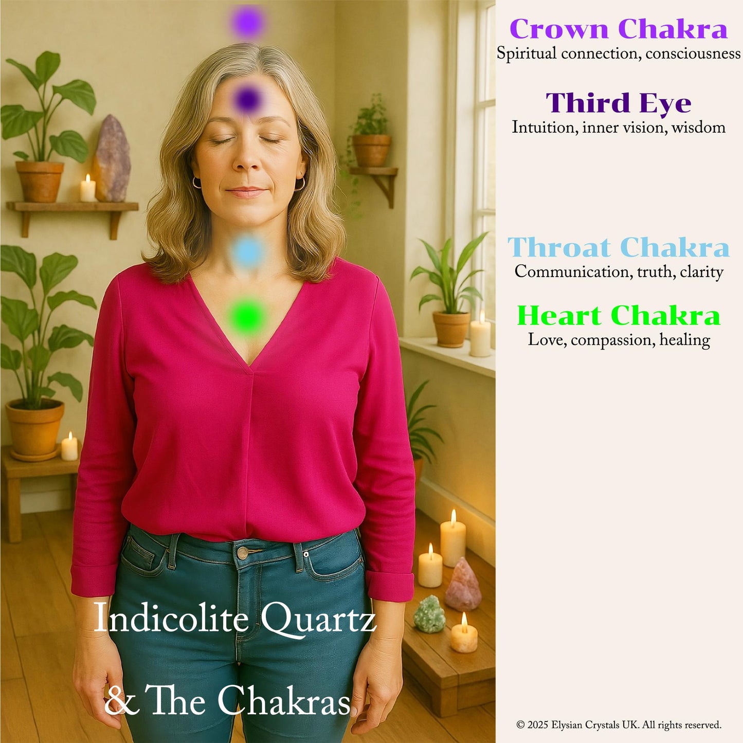 Indicolite Quartz Crystal, Blue Tourmaline in Quartz Gemstone, Rare Blue Tara