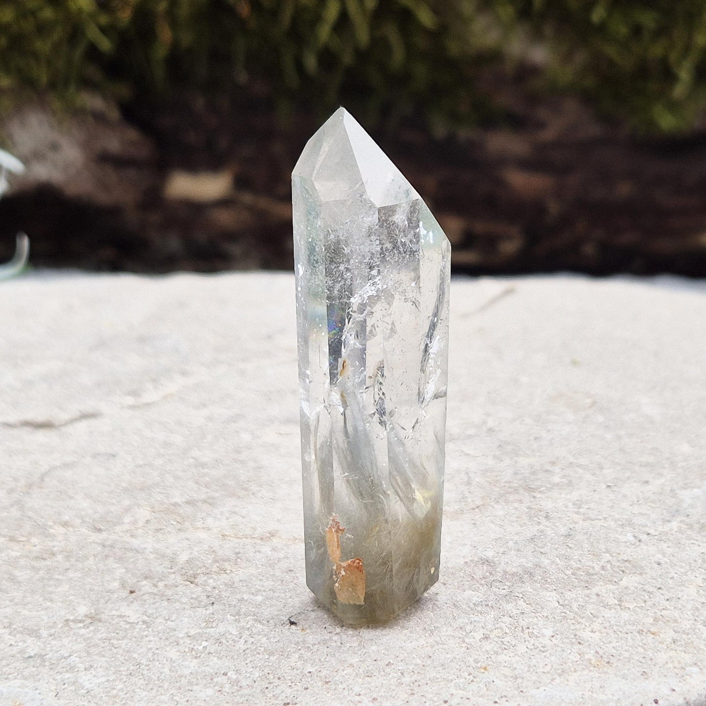 Blue Tara Crystal, Polished Quartz with Blue Tourmaline Inclusions