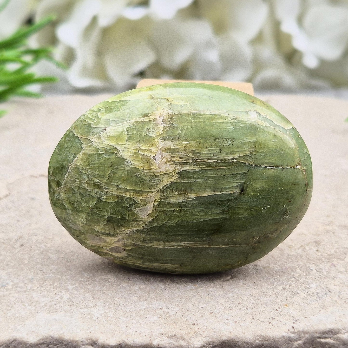 Tremolite Crystal Palm Stone - Polished Gemstone | Carry With You | Enhance Your Space