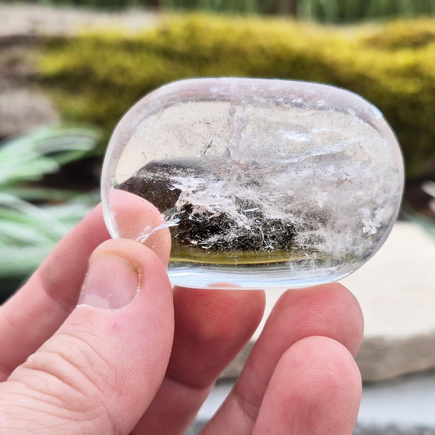 Quartz Palm Stone – Polished Clear Quartz Crystal | Carry With You | Intention-setting and energy alignment