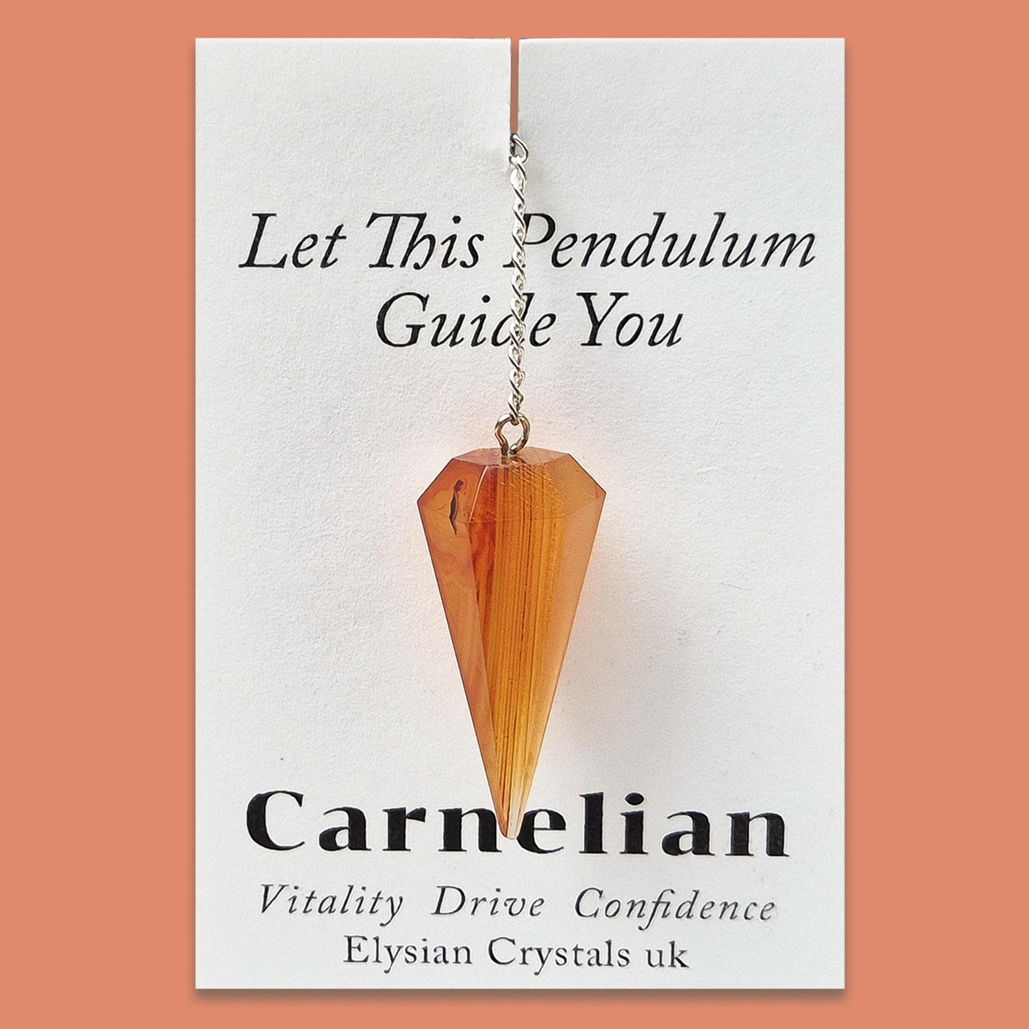 Carnelian Crystal Pendulum - Aid to Decision-Making & Yes/No Questions