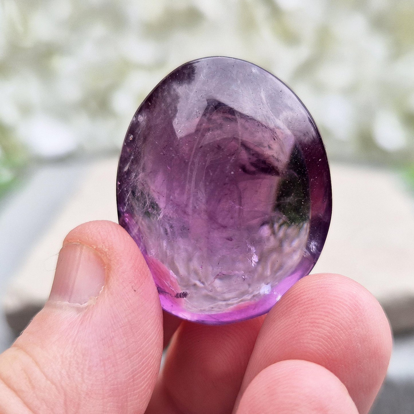Amethyst Crystal Palm Stone: Polished Gemstone for Emotional Balance