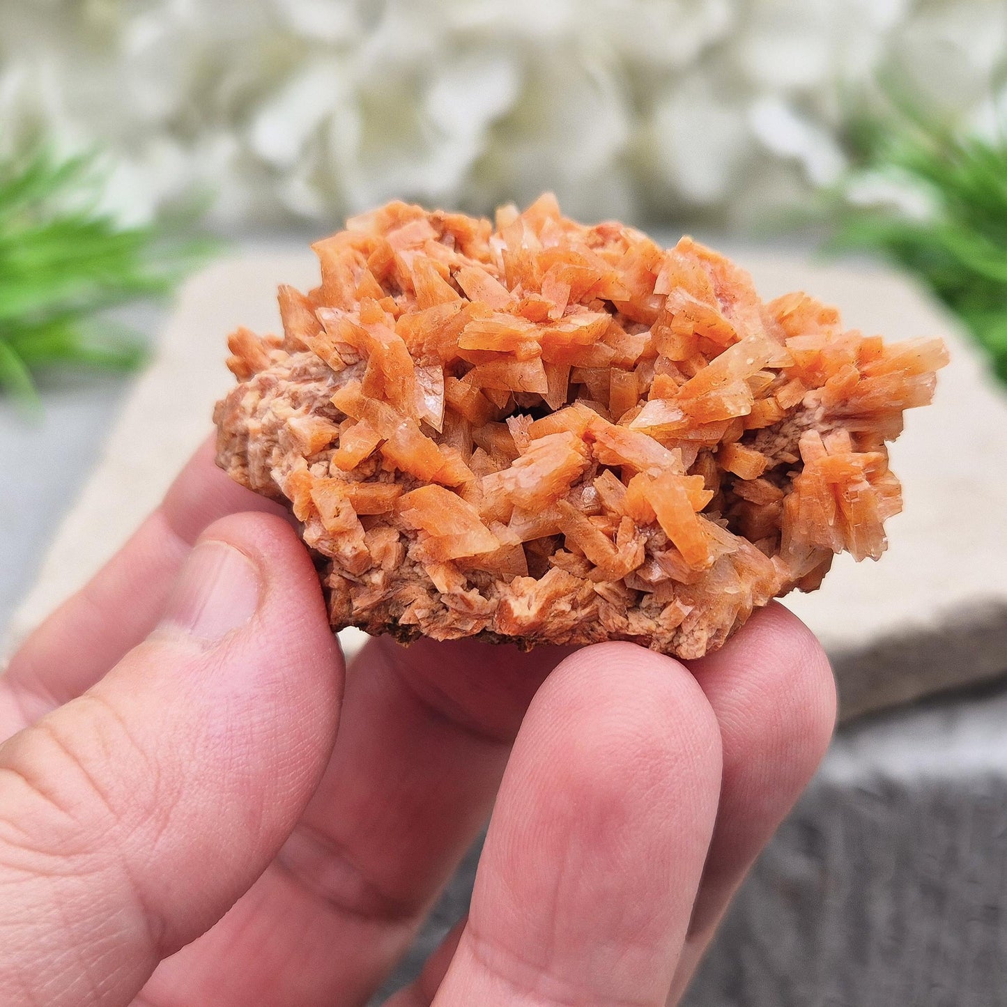Red Heulandite Crystal Cluster, Root Base), Heart, Crown Chakra Gemstone