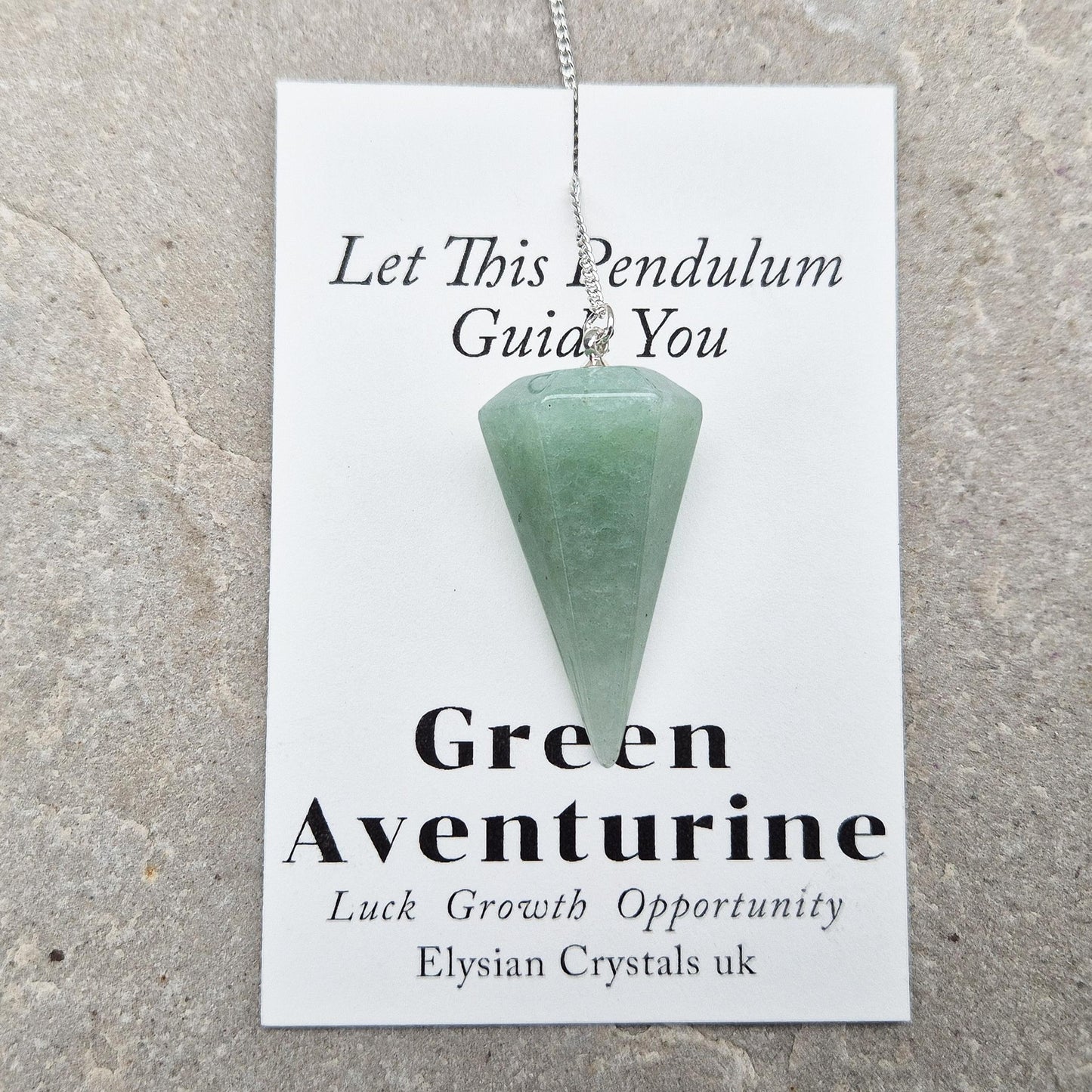 Green Aventurine Pendulum, Polished Crystal | Tool for Decision-Making & Yes/No Questions