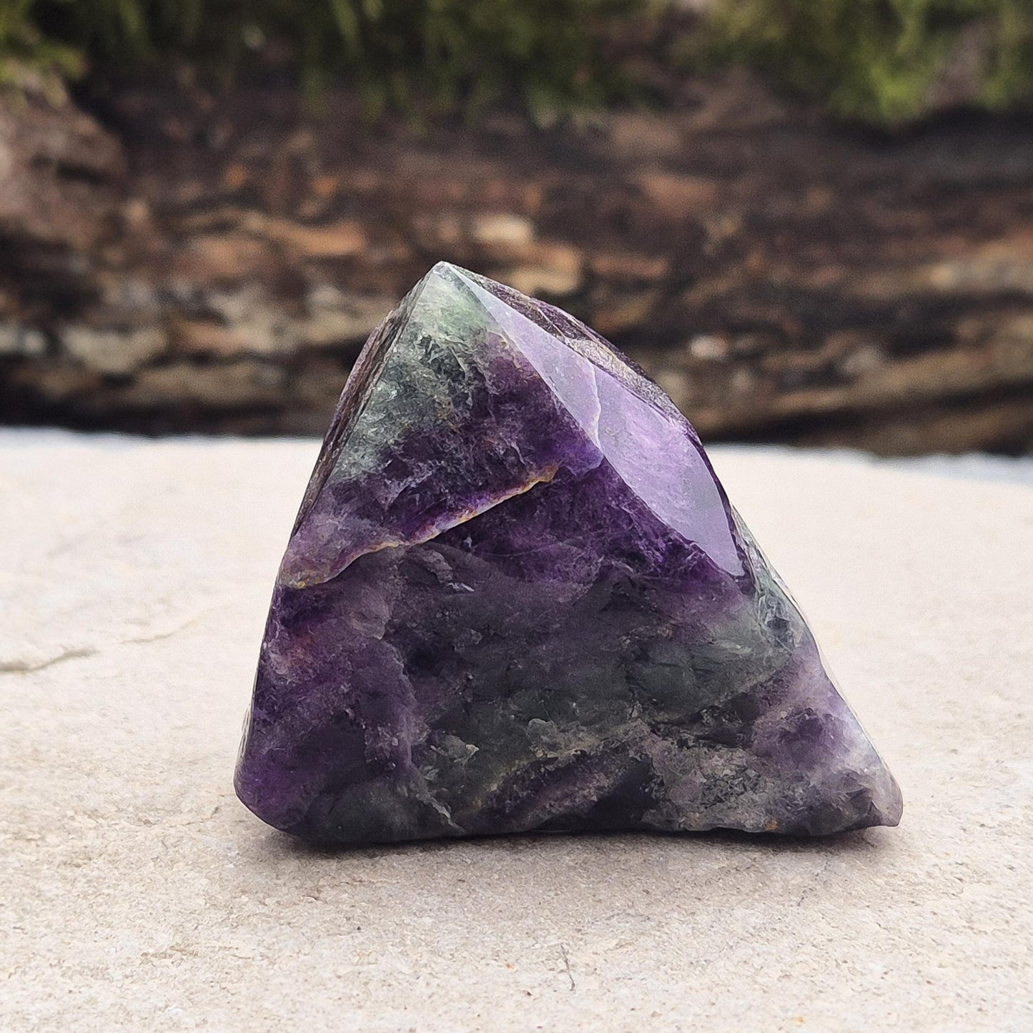 Fluorite Crystal Point - Green and Purple Fluorite Gemstone