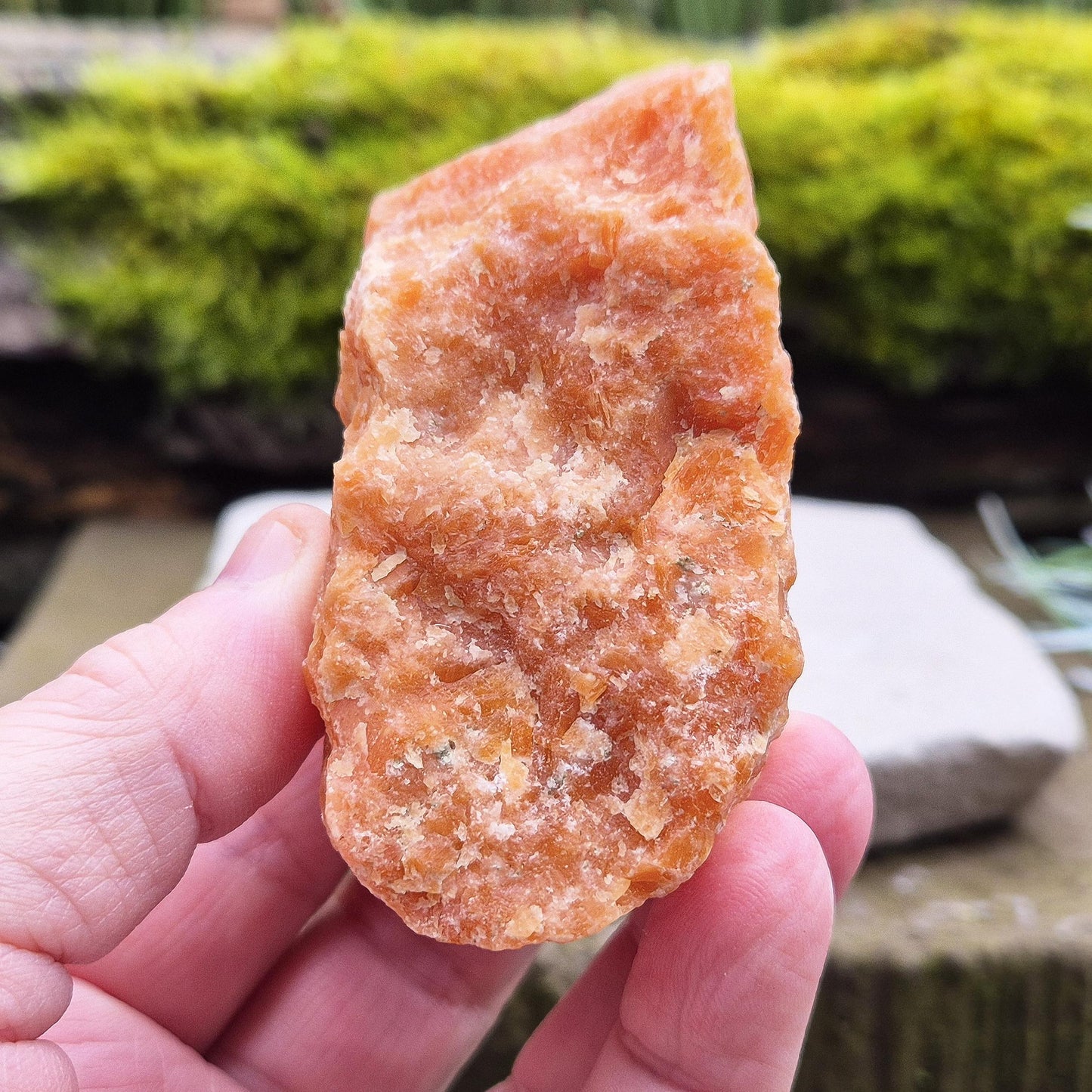 Orange Calcite Crystal, Natural Piece, Vibrant Colouring