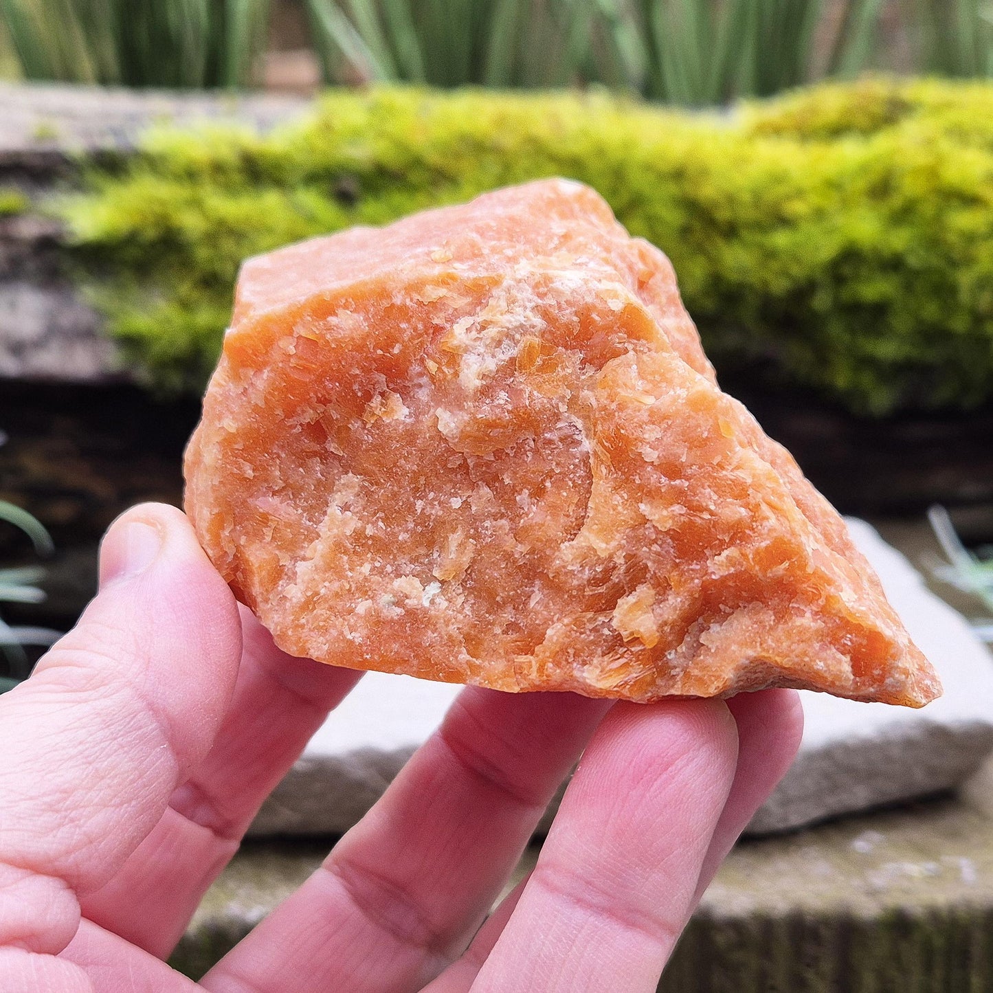 Orange Calcite Crystal, Natural Piece, Vibrant Colouring