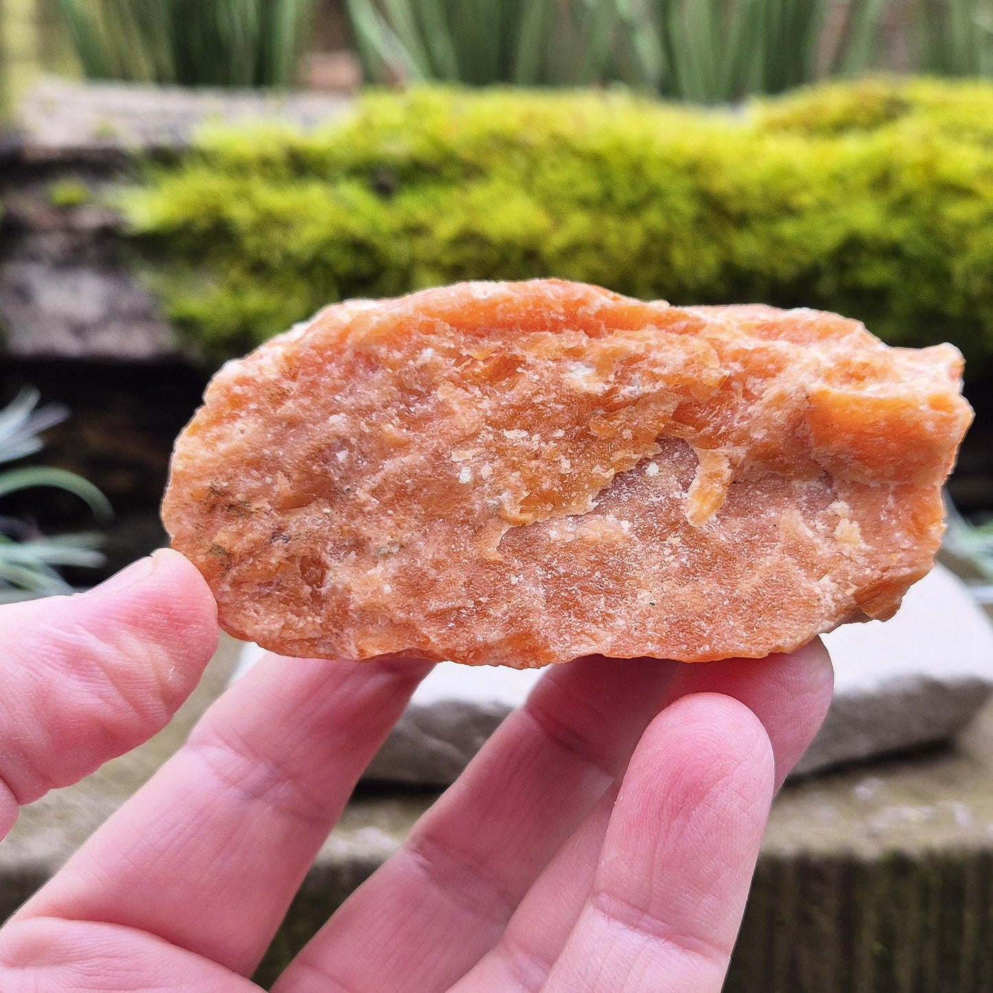Orange Calcite Crystal, Natural Piece, Vibrant Colouring