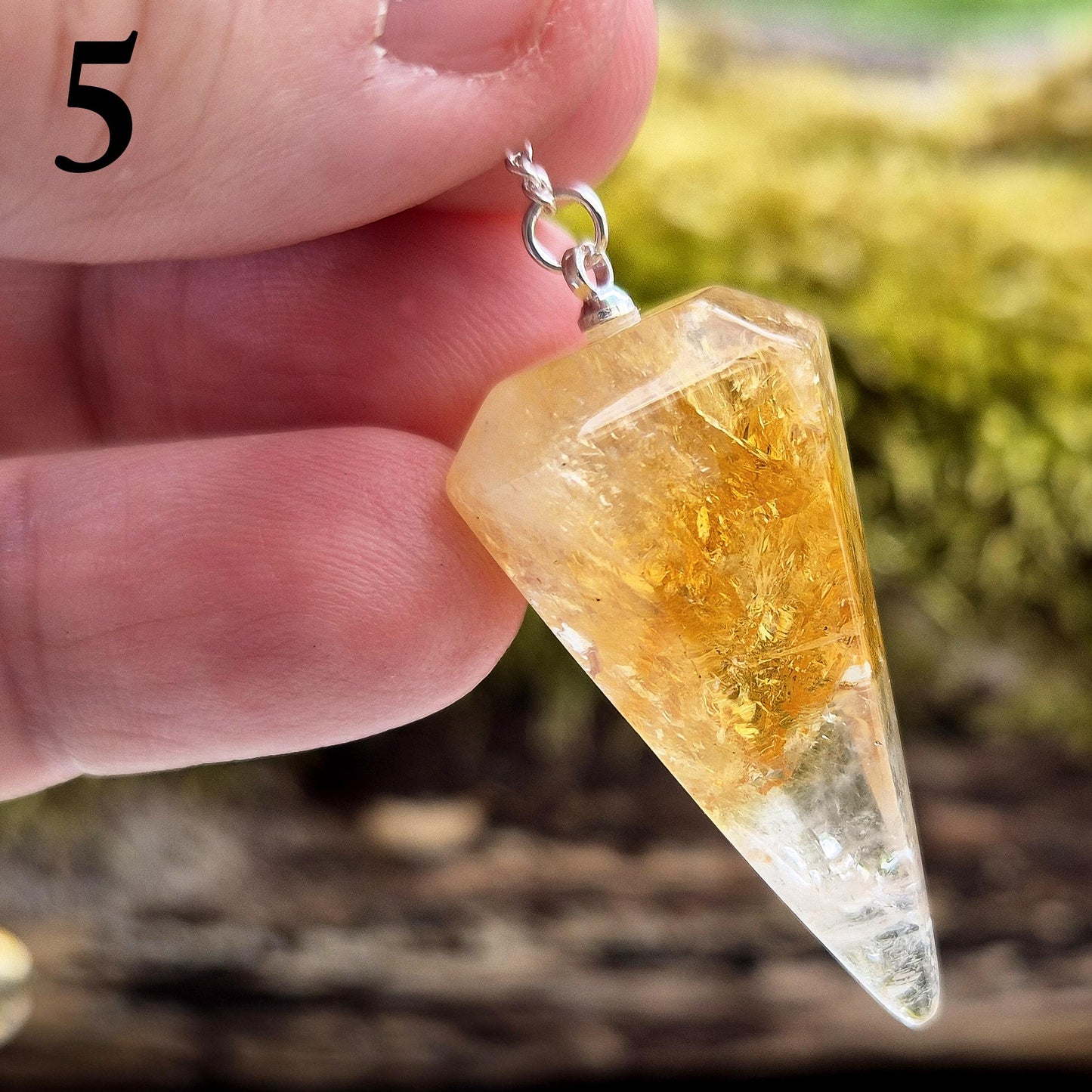 Citrine Crystal Pendulum-Energy Work, Intuition and Dowsing Tool