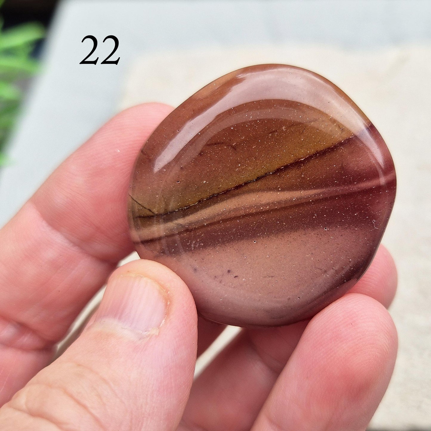 Mookaite Crystal Palm Stone - Jasper | Carry with you | Fosters self-kindness and positive relationships