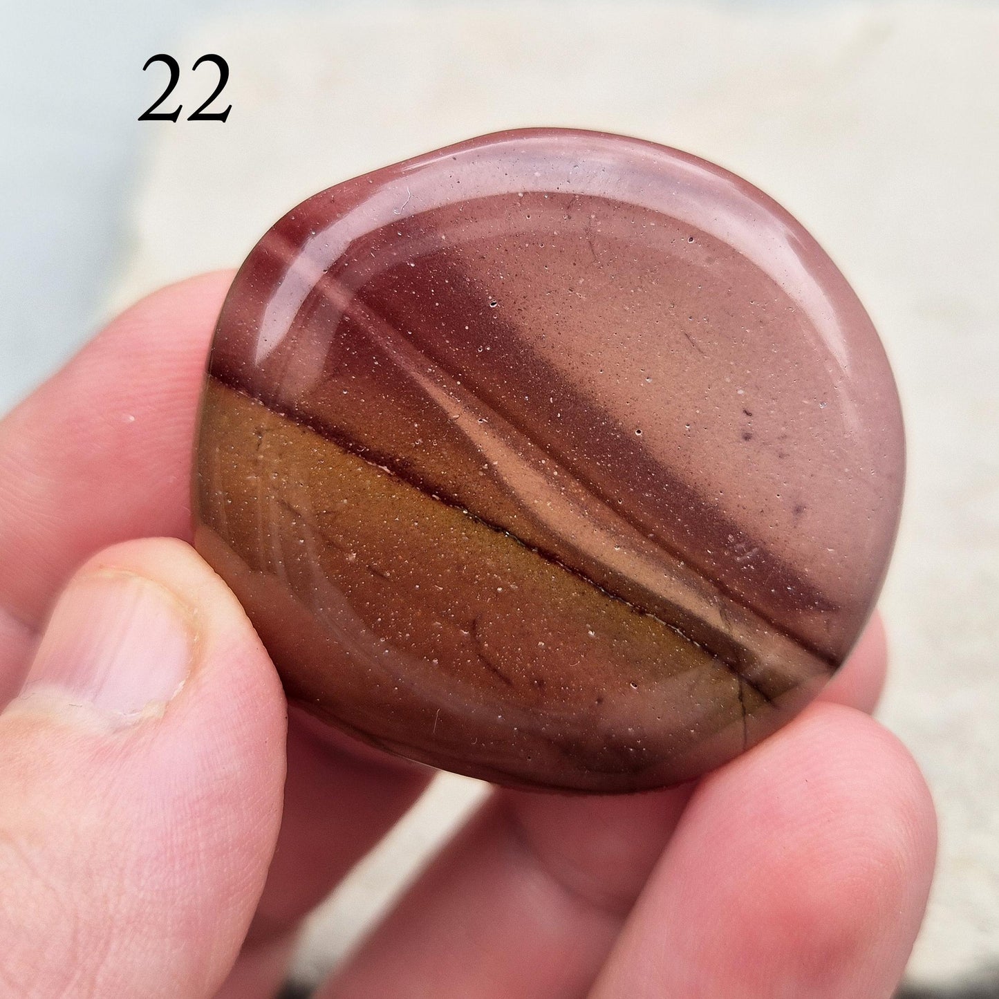 Mookaite Crystal Palm Stone - Jasper | Carry with you | Fosters self-kindness and positive relationships