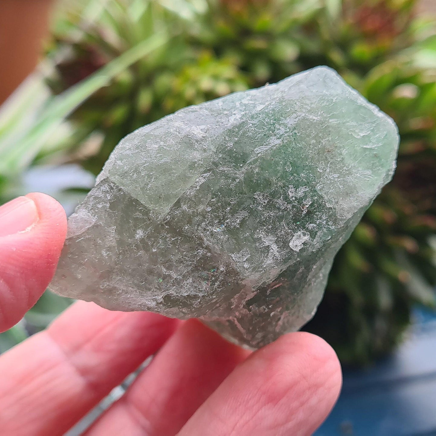Rare Green Tanzurine Crystal, from Tanzania. A blend of Quartz and Fuchsite energies, promoting self-love, uniqueness, and connection to heart chakra.