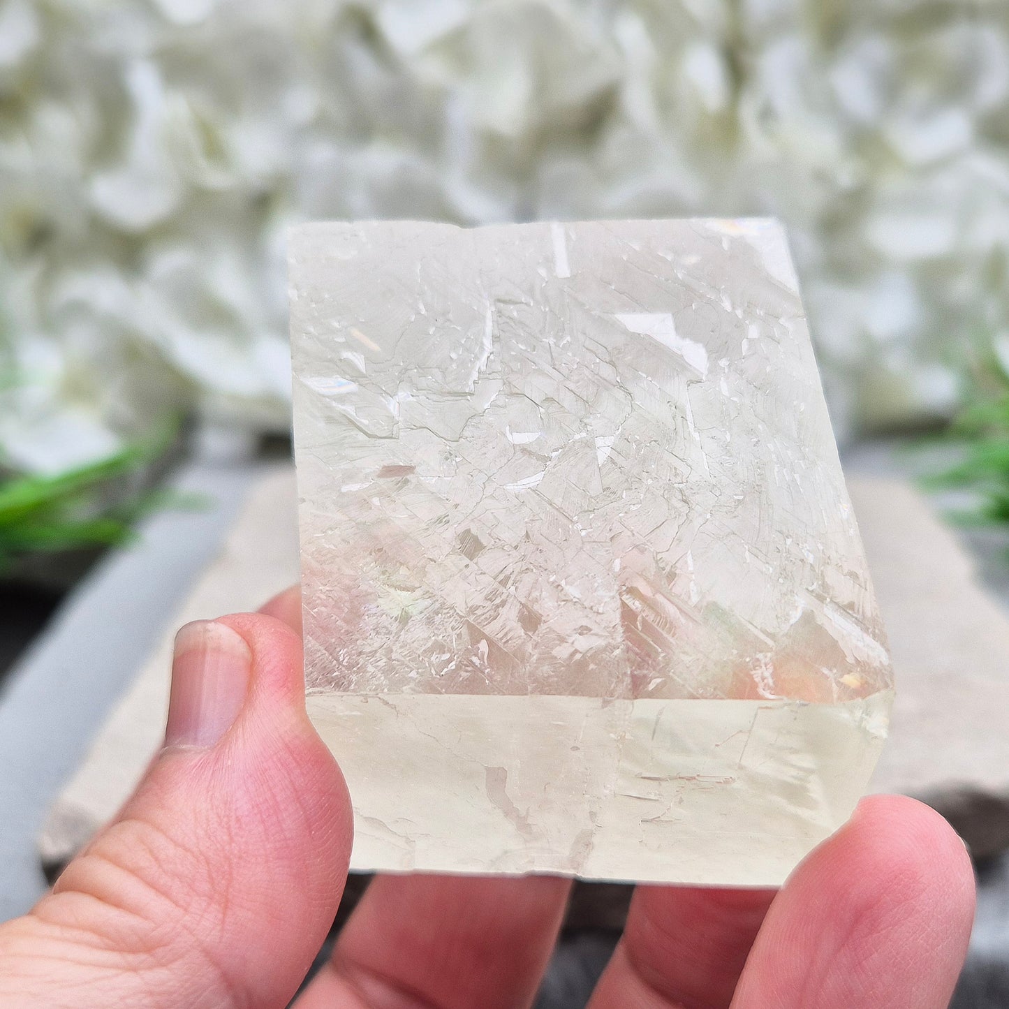 Optical Calcite Crystal, Rhomboid Iceland Spar, Supports motivation and openness to fresh possibilities
