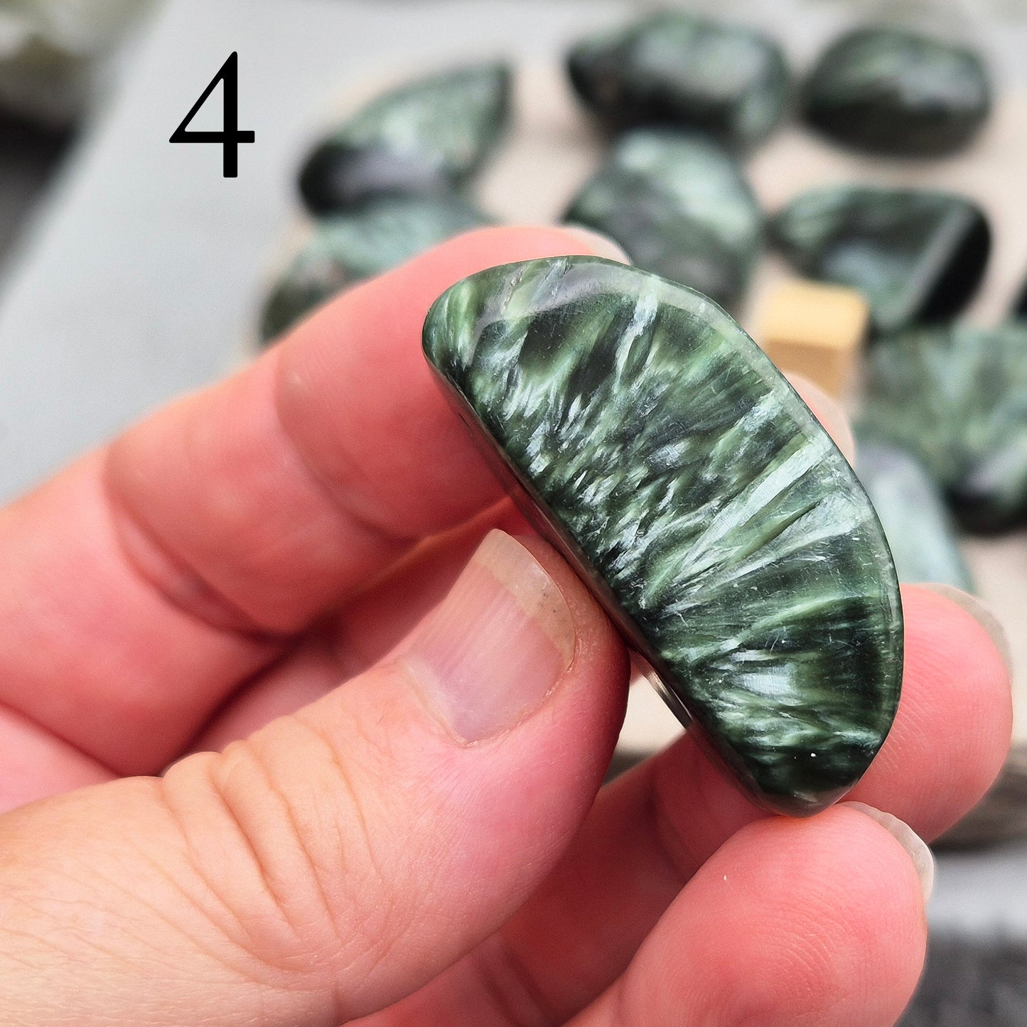 Seraphinite, the Angel Stone from Siberia, brings heart healing, angelic connection, and calm spiritual balance through its gentle, high vibration.
