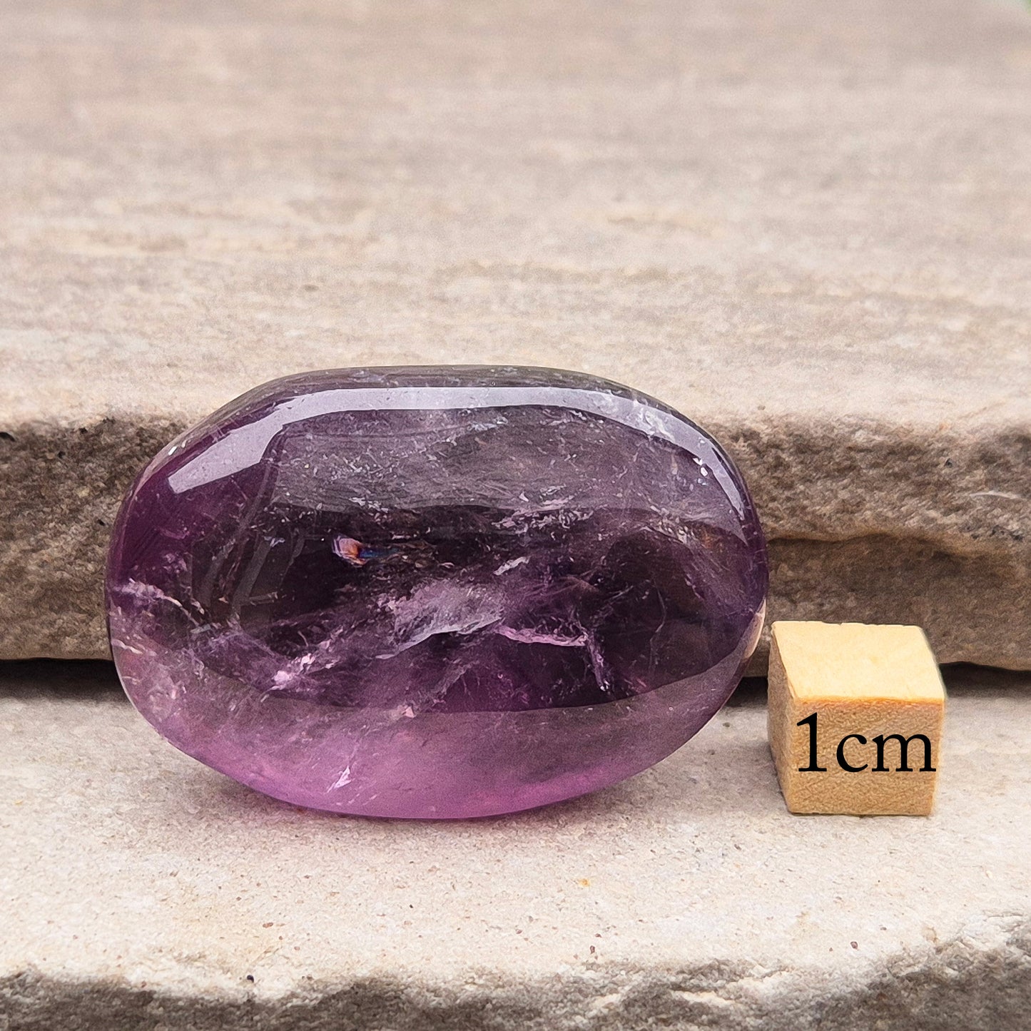 Amethyst Crystal Palm Stone, Polished Gemstone