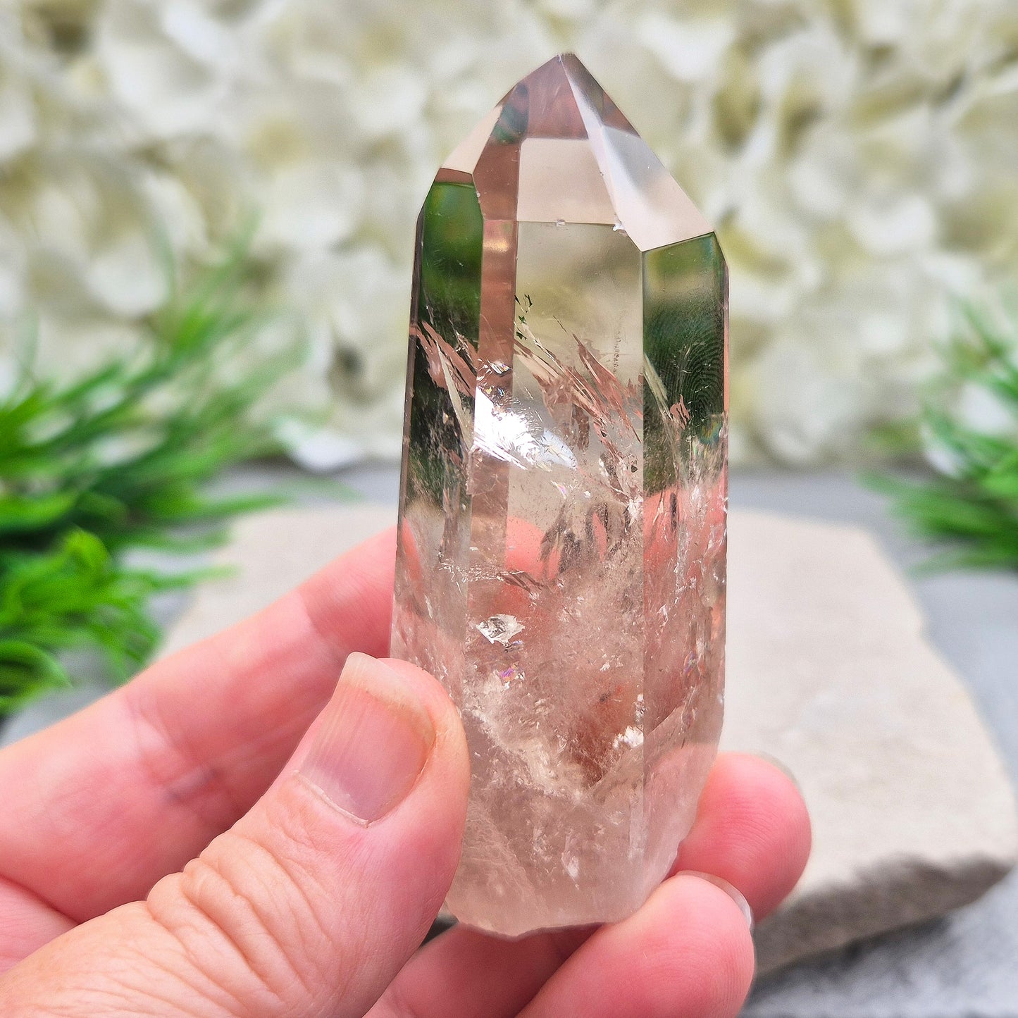 Smoky Quartz point for grounding, protection, and calm strength. Helps release stress and stabilise your energy throughout the day.
