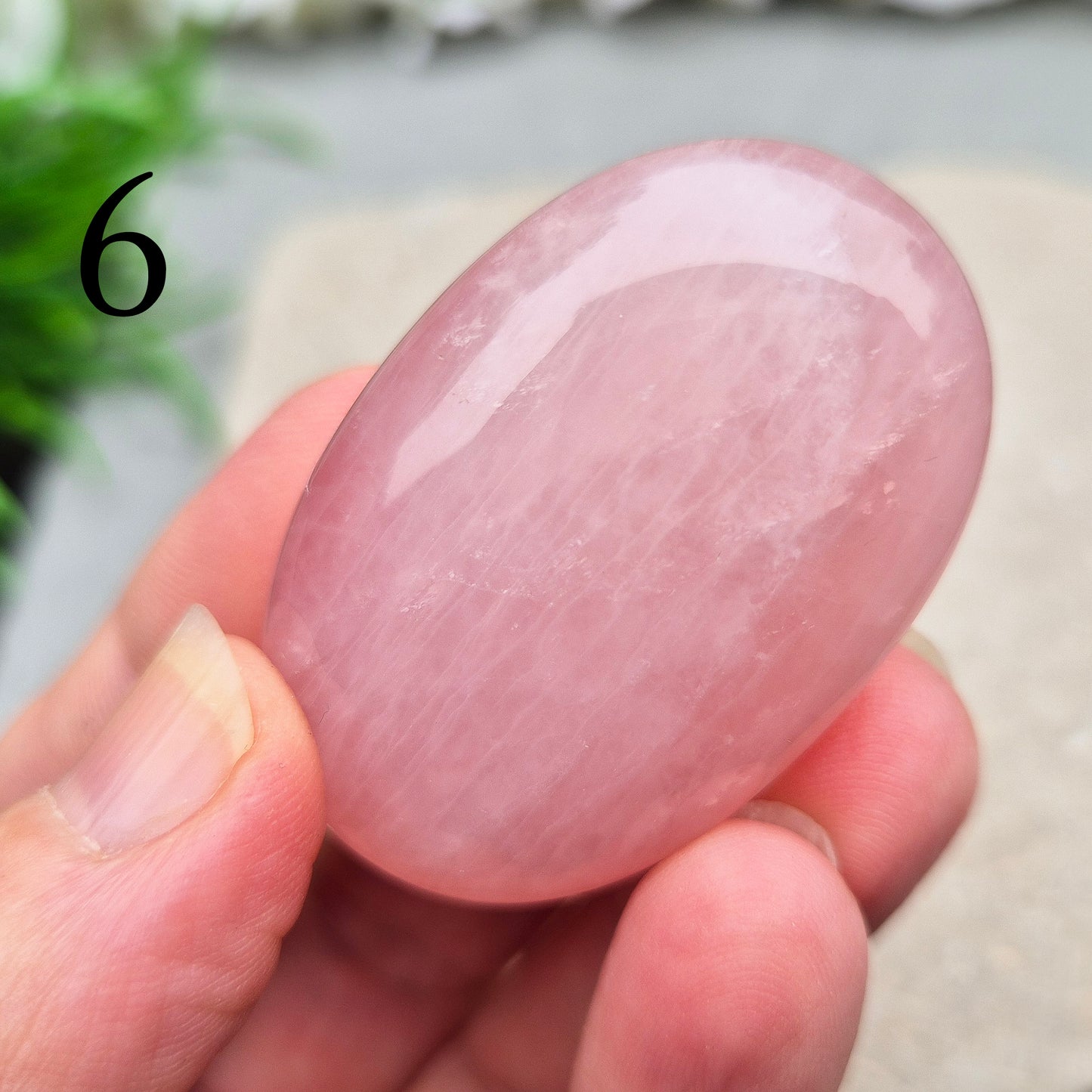 Rose Quartz Crystal Palm Stone, Pocket Gemstone