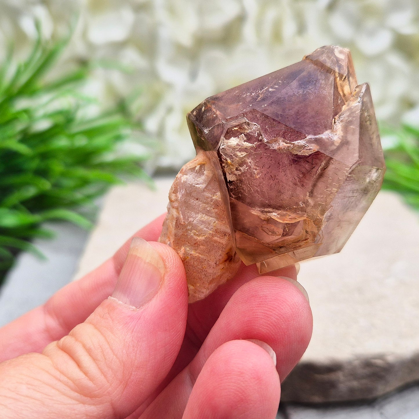 Smoky Amethyst Crystal Sceptre.Amplify energy and direct healing to the core. Balance energies and harness the healing properties of Smoky Quartz and Amethyst.