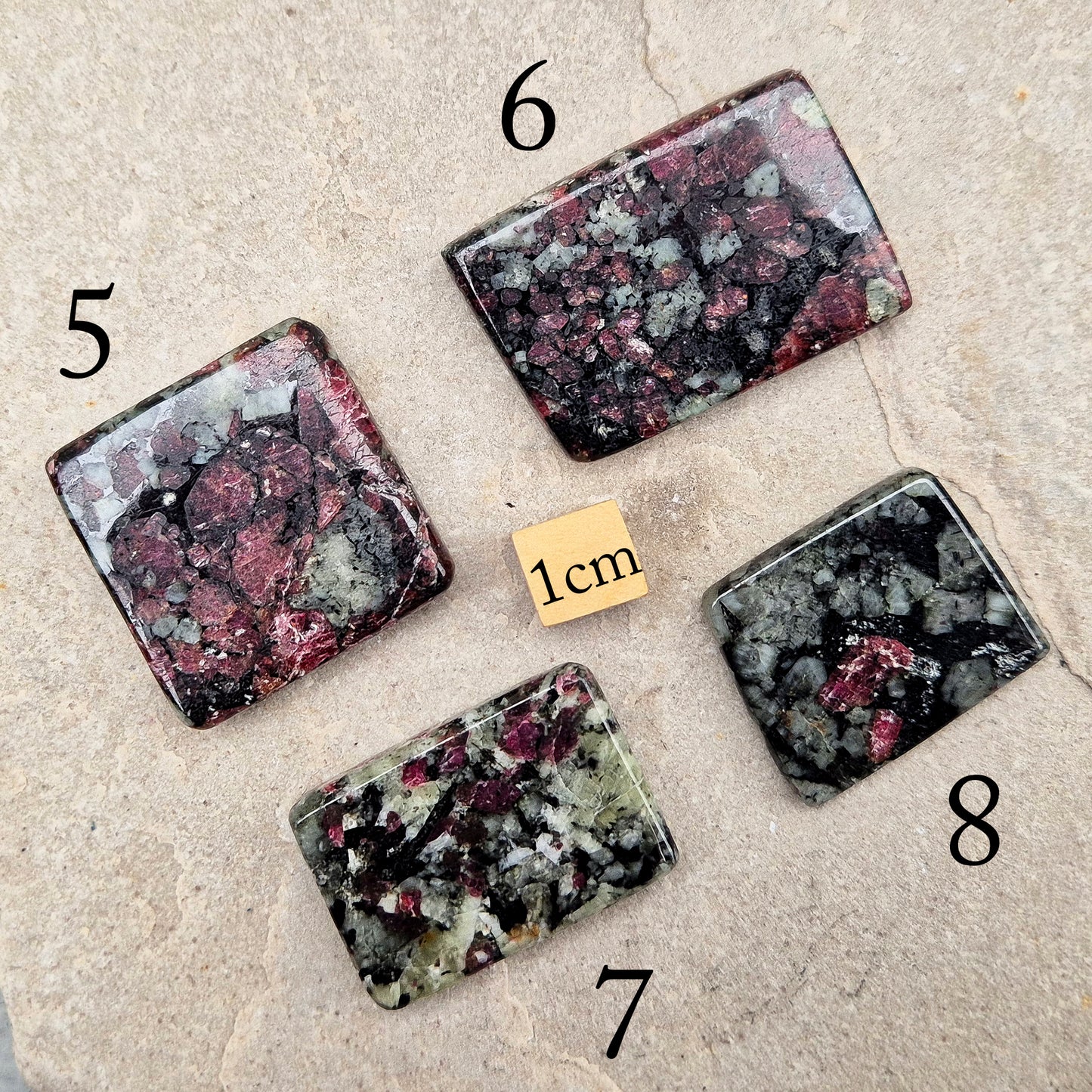 Eudialyte Crystal, Grade A Polished Gemstone