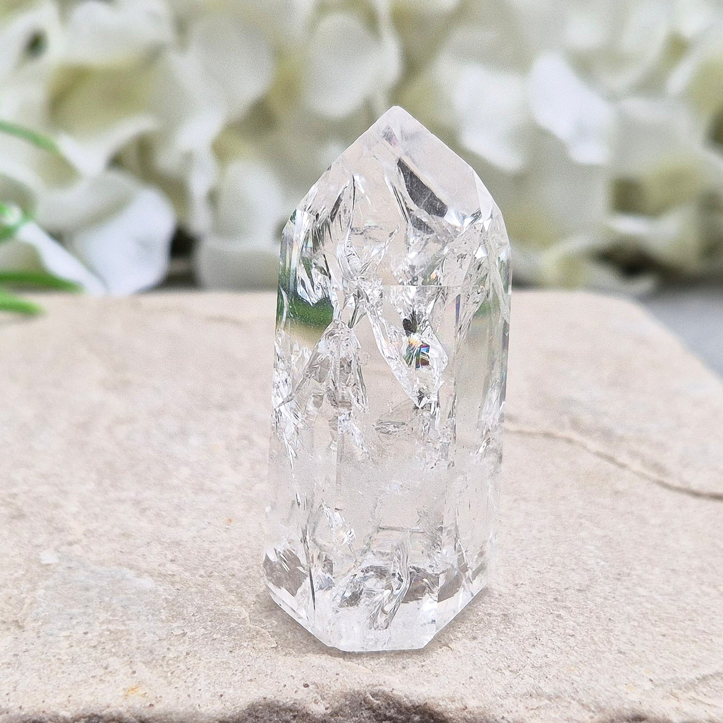 Fire and Ice Quartz Point, Rainbow Quartz Crystal