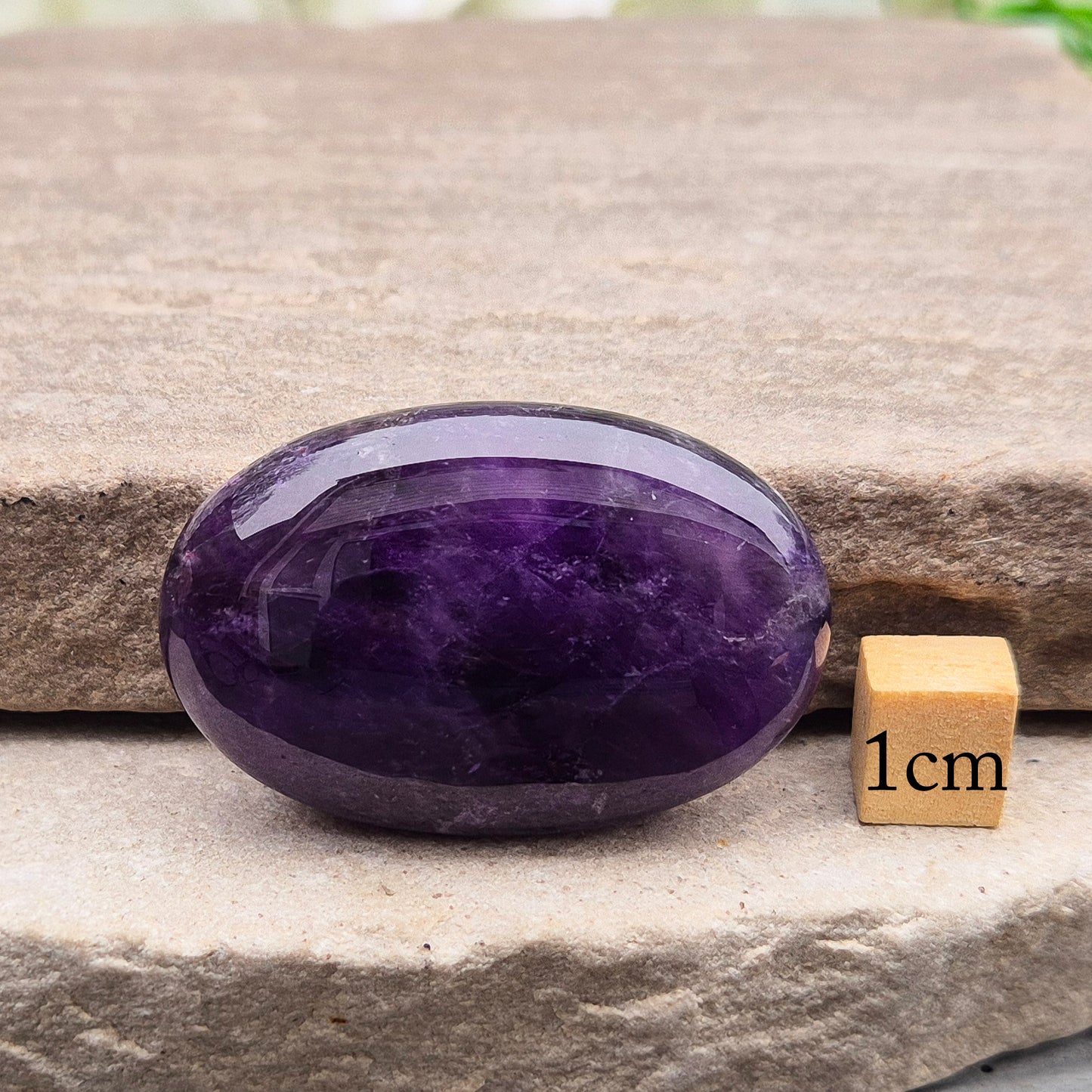 Amethyst Crystal Palm Stone, Polished Gemstone